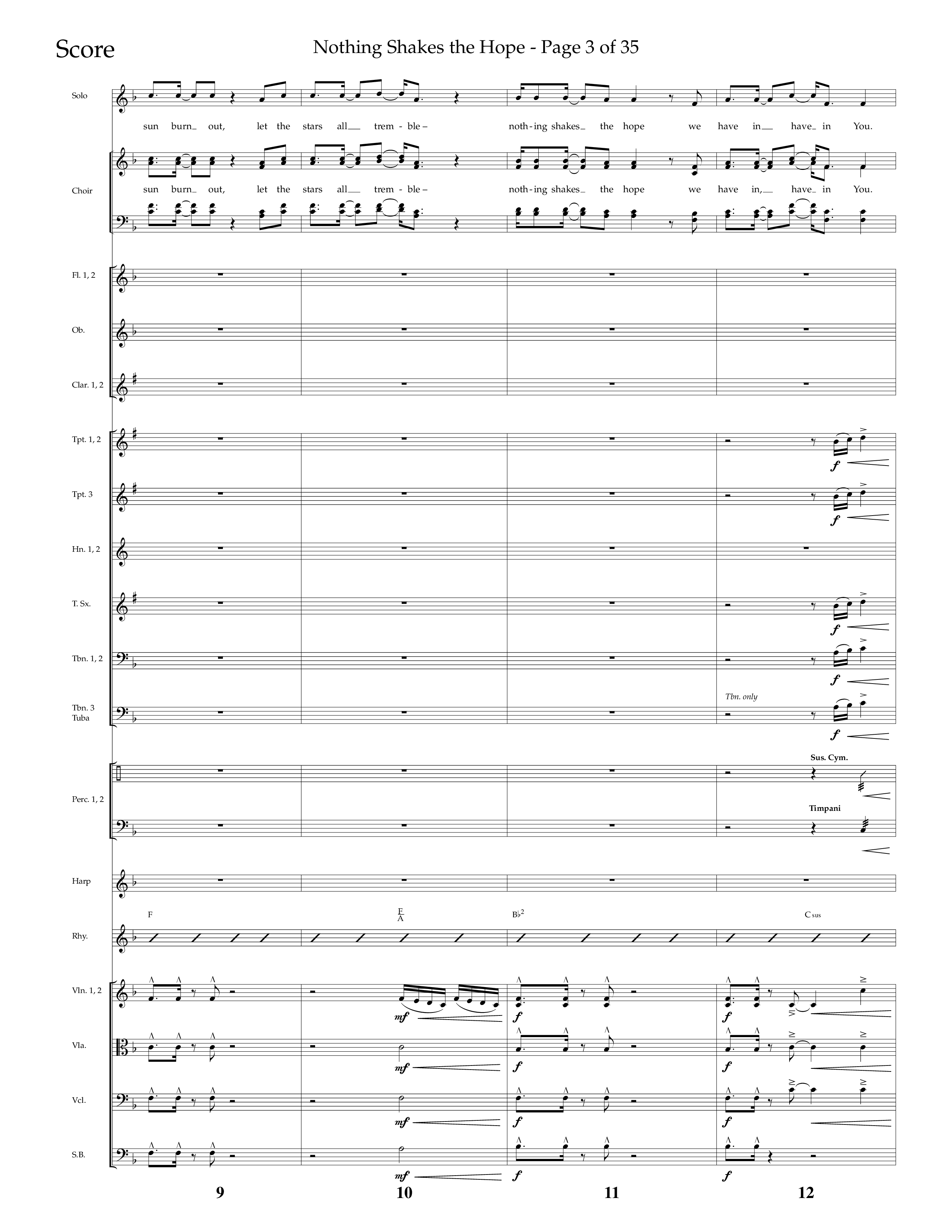 Nothing Shakes The Hope (Choral Anthem SATB) Orchestration (Lifeway Choral / Arr. John Bolin / Arr. Don Koch / Orch. Cliff Duren)