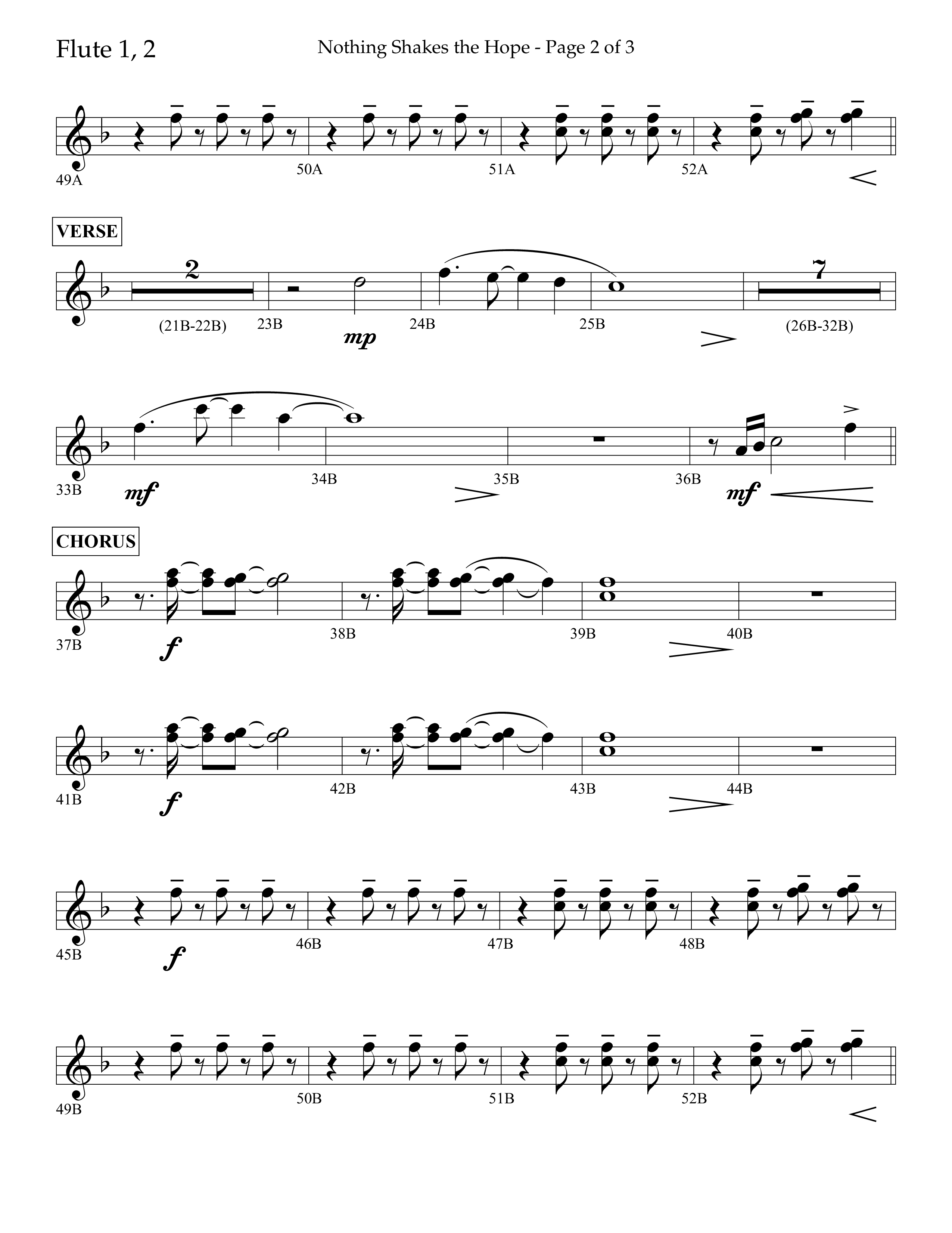 Nothing Shakes The Hope (Choral Anthem SATB) Flute 1/2 (Lifeway Choral / Arr. John Bolin / Arr. Don Koch / Orch. Cliff Duren)
