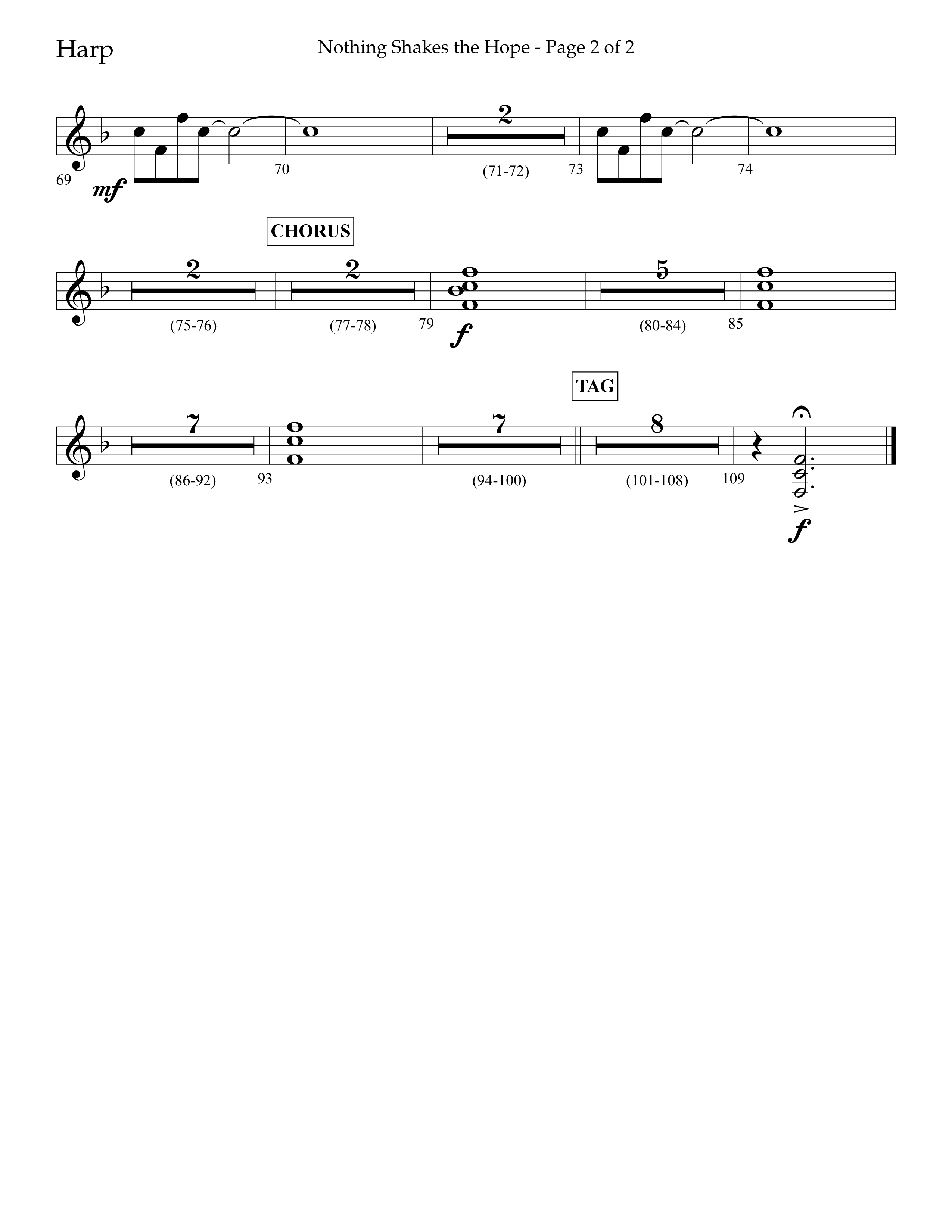 Nothing Shakes The Hope (Choral Anthem SATB) Harp (Lifeway Choral / Arr. John Bolin / Arr. Don Koch / Orch. Cliff Duren)