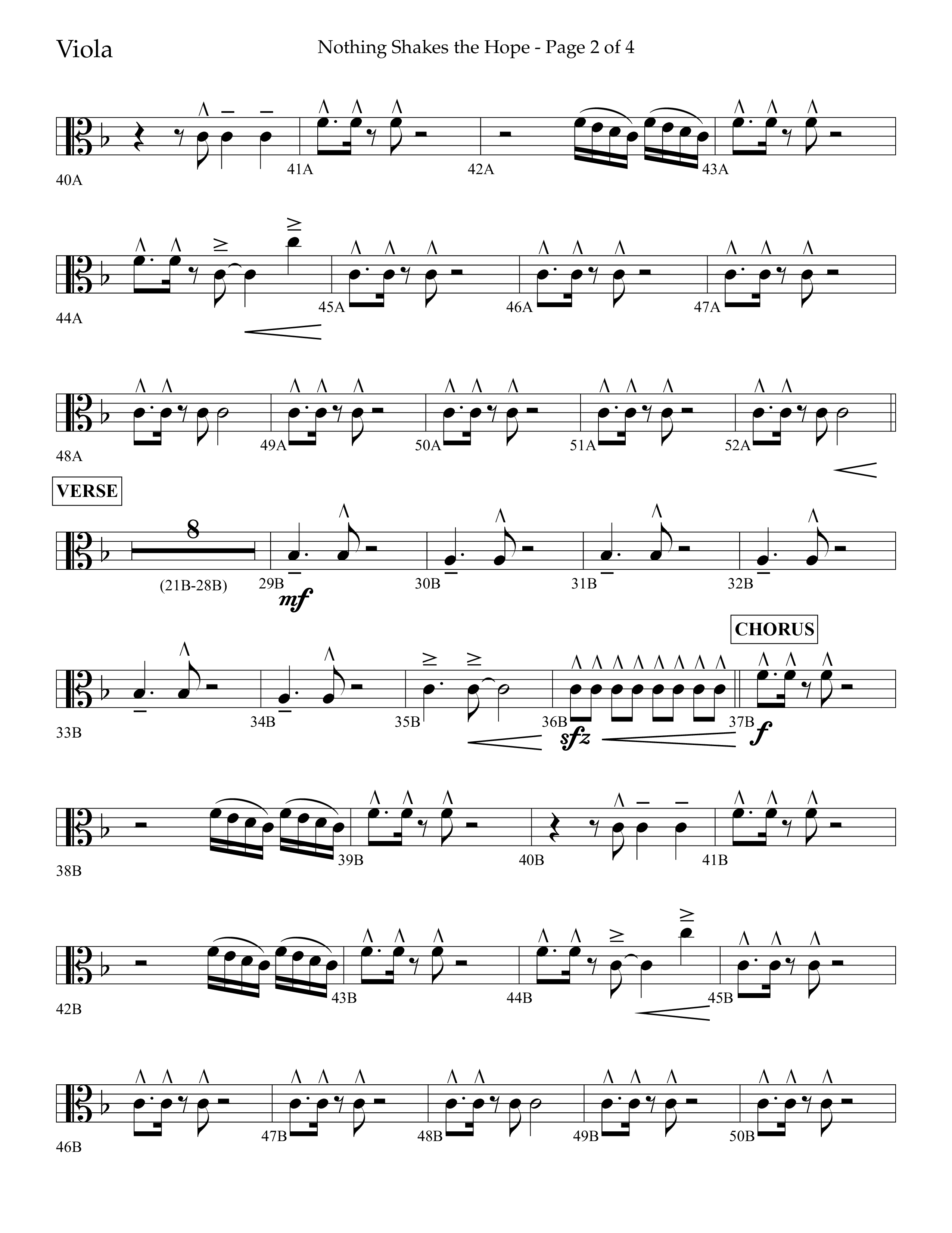 Nothing Shakes The Hope (Choral Anthem SATB) Viola (Lifeway Choral / Arr. John Bolin / Arr. Don Koch / Orch. Cliff Duren)