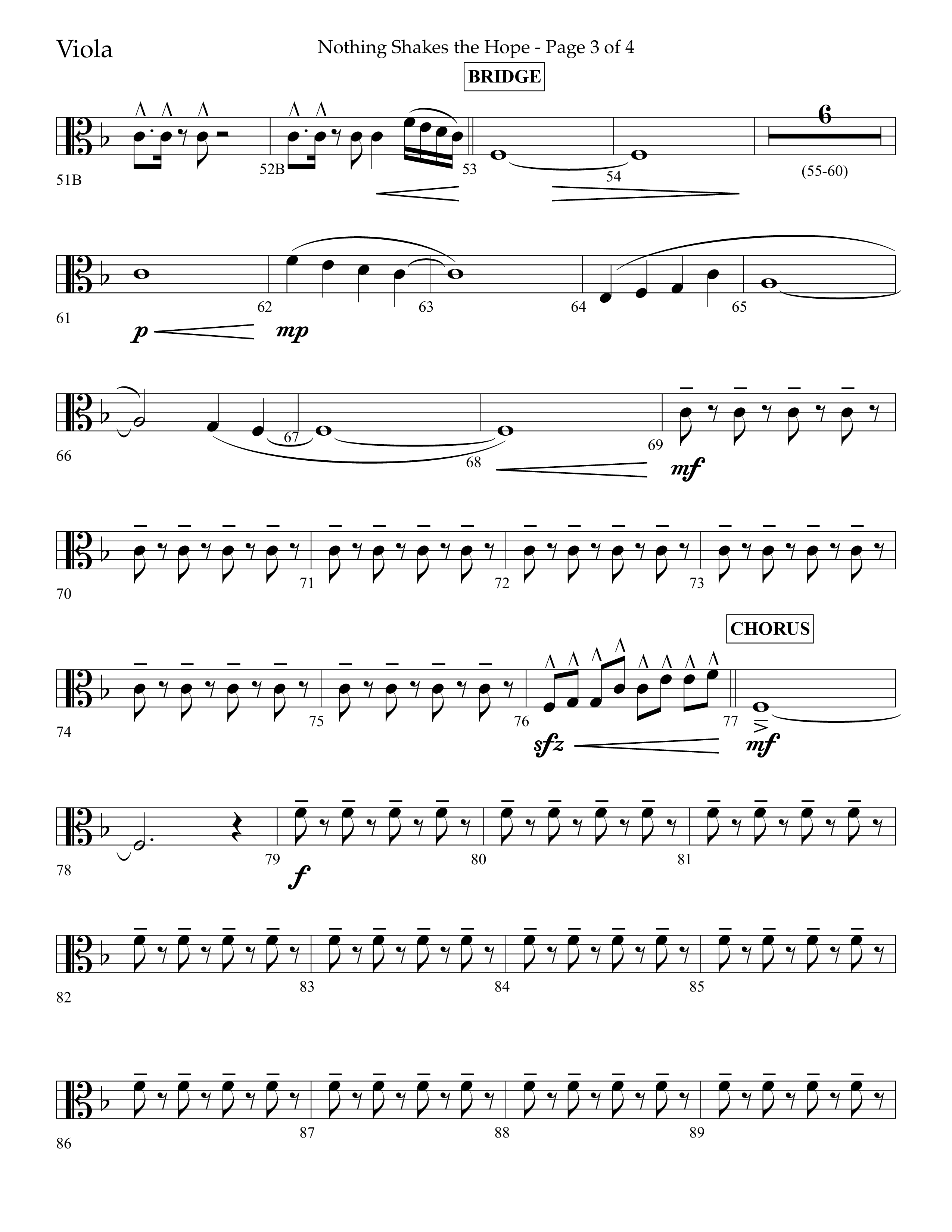 Nothing Shakes The Hope (Choral Anthem SATB) Viola (Lifeway Choral / Arr. John Bolin / Arr. Don Koch / Orch. Cliff Duren)