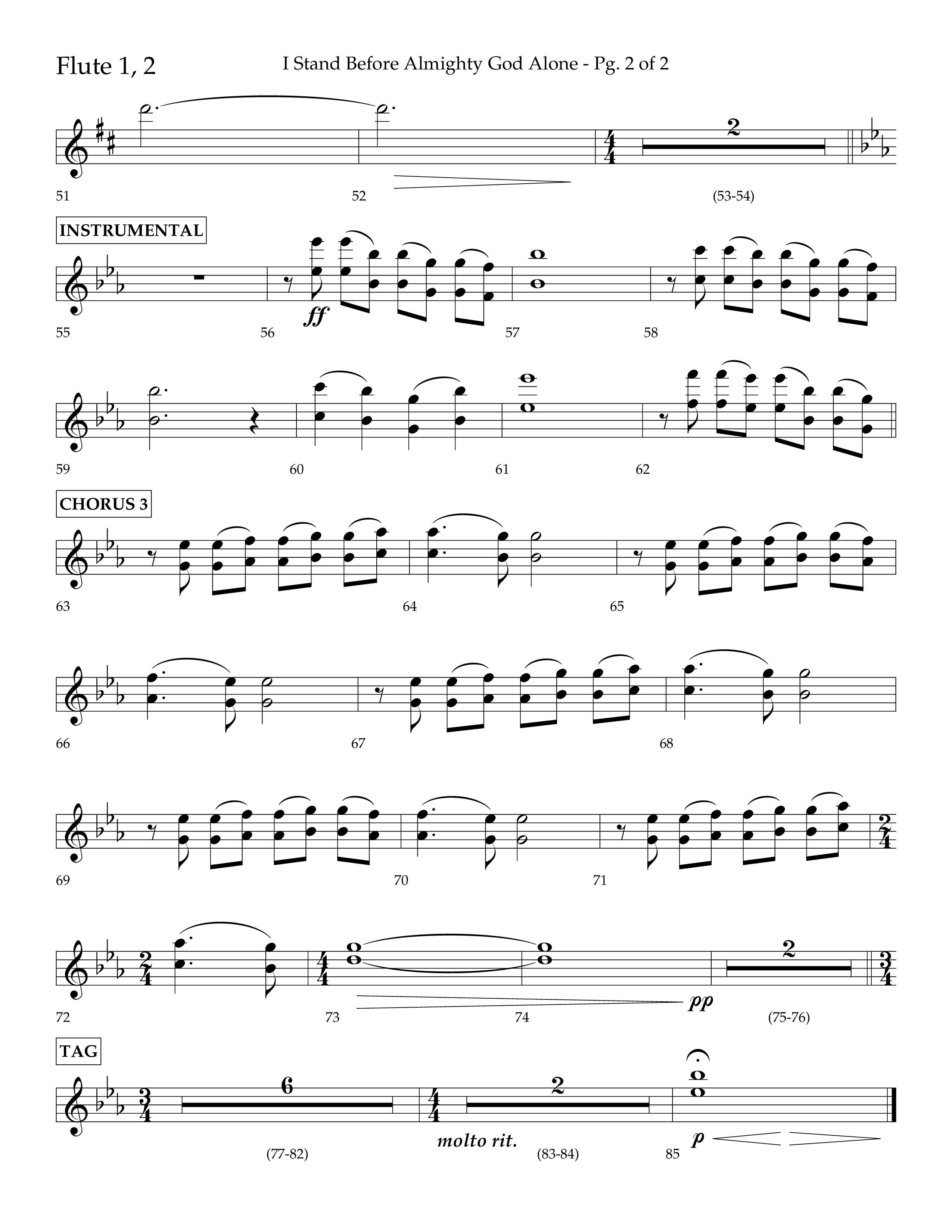 I Stand Before Almighty God Alone (Choral Anthem SATB) Flute 1/2 (Lifeway Choral / Arr. Craig Adams / Orch. Phillip Keveren)