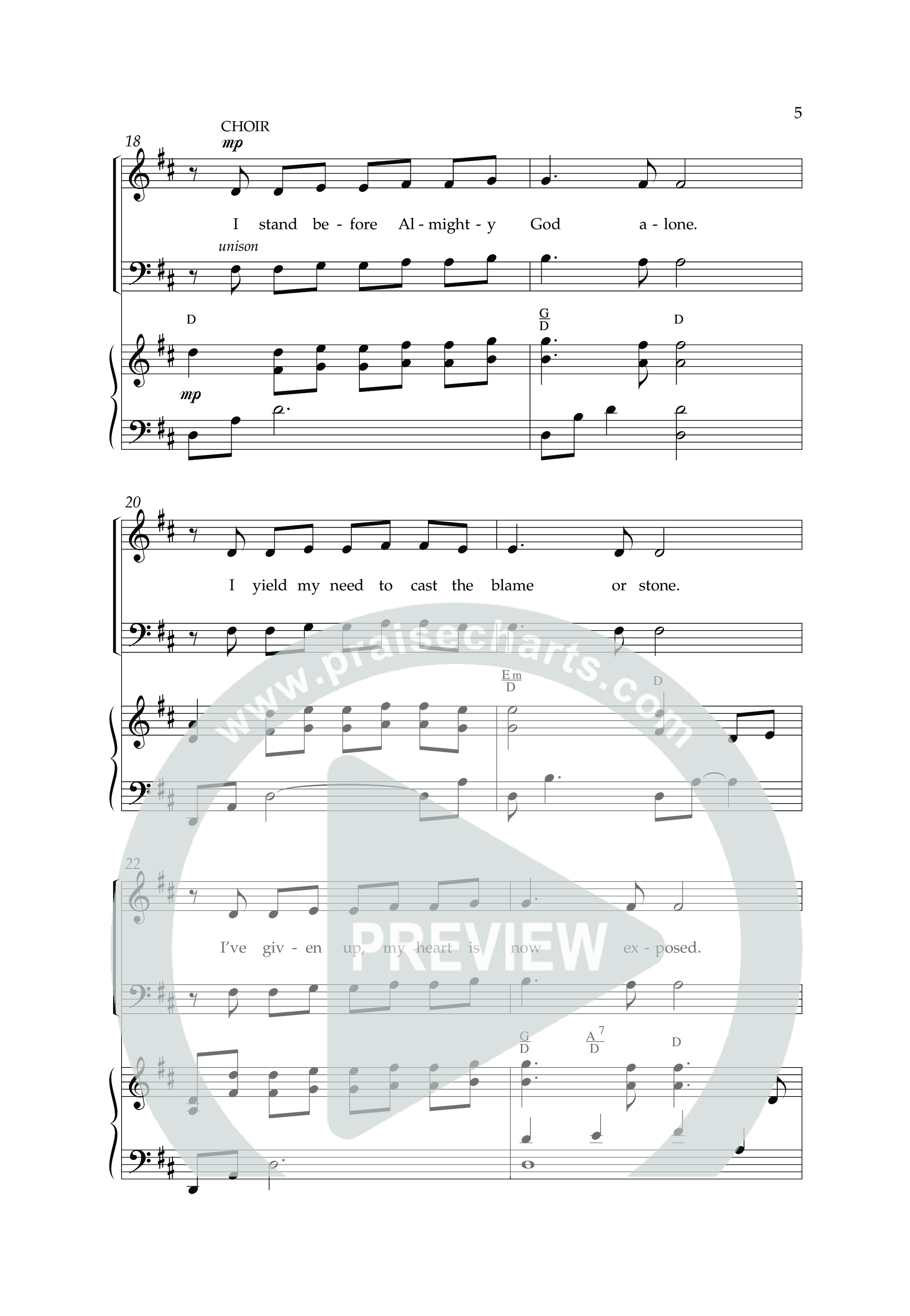 I Stand Before Almighty God Alone (Choral Anthem SATB) Anthem (SATB/Piano) (Lifeway Choral / Arr. Craig Adams / Orch. Phillip Keveren)