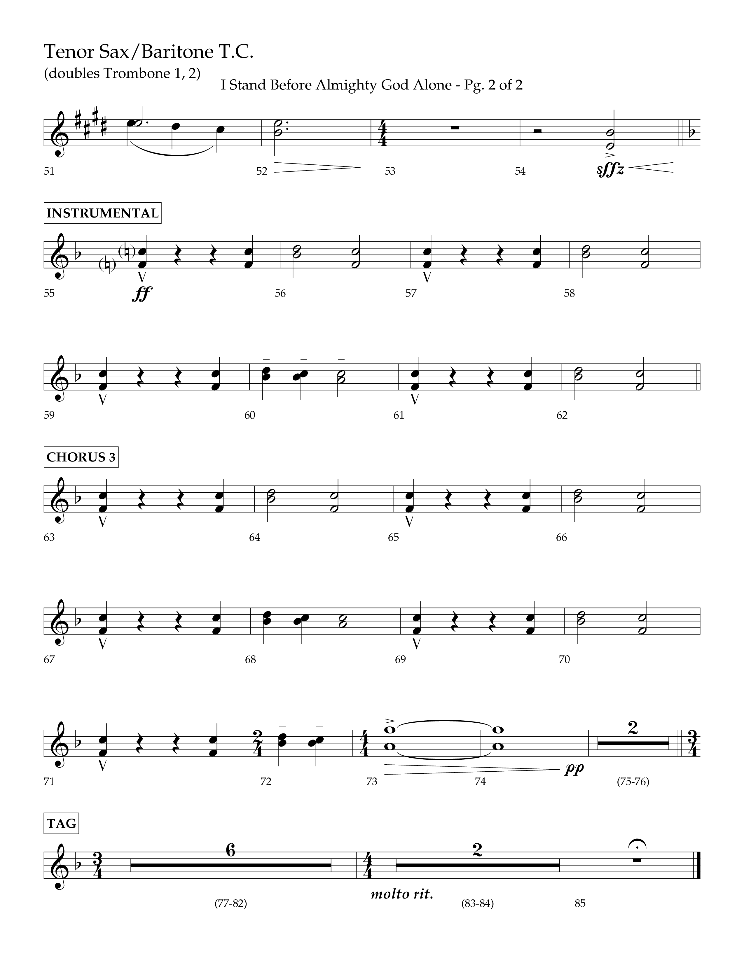 I Stand Before Almighty God Alone (Choral Anthem SATB) Tenor Sax/Baritone T.C. (Lifeway Choral / Arr. Craig Adams / Orch. Phillip Keveren)