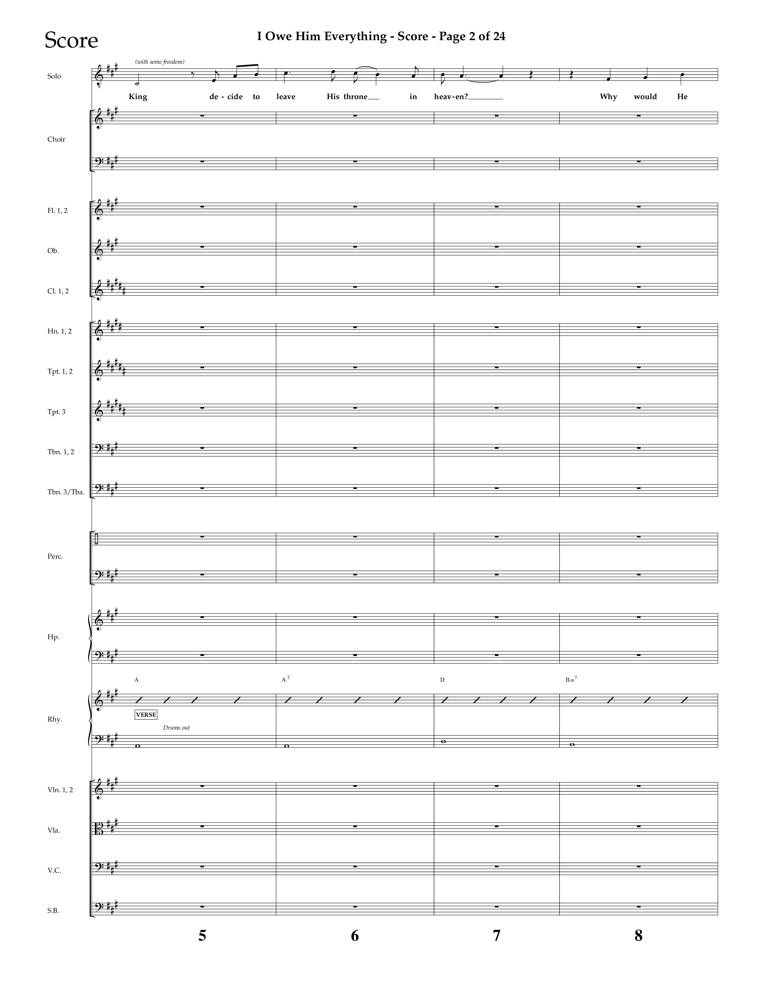 I Owe Him Everything (Choral Anthem SATB) Conductor's Score (Lifeway Choral / Arr. Marty Hamby)