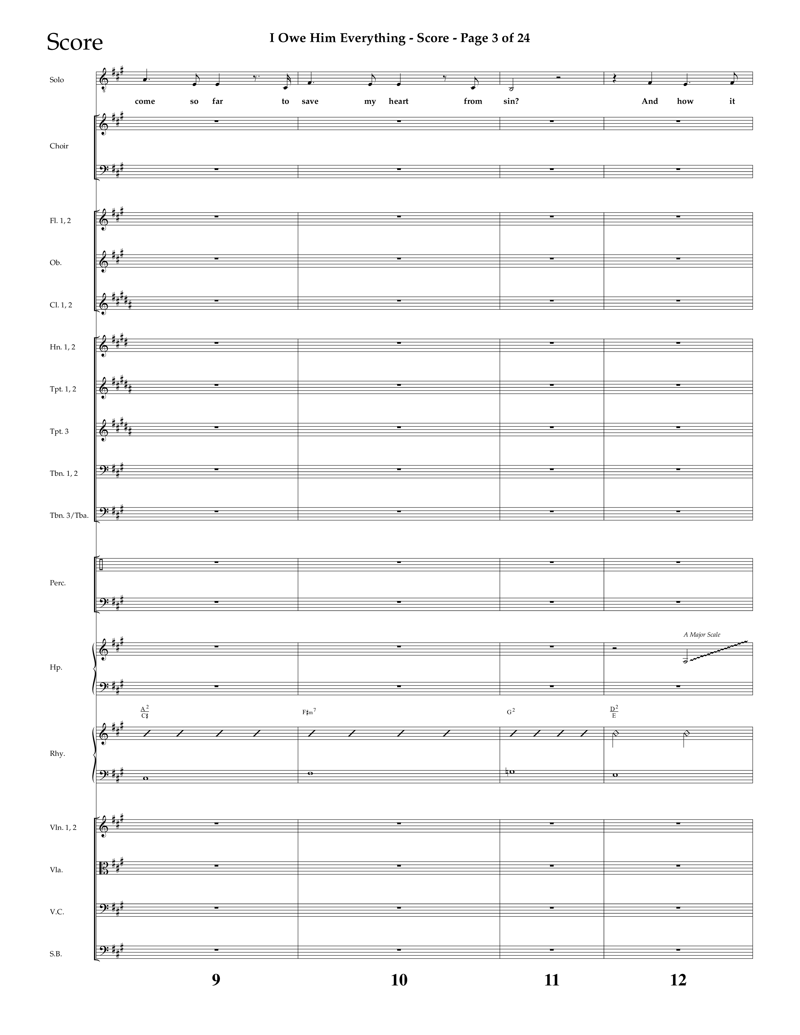 I Owe Him Everything (Choral Anthem SATB) Conductor's Score (Lifeway Choral / Arr. Marty Hamby)