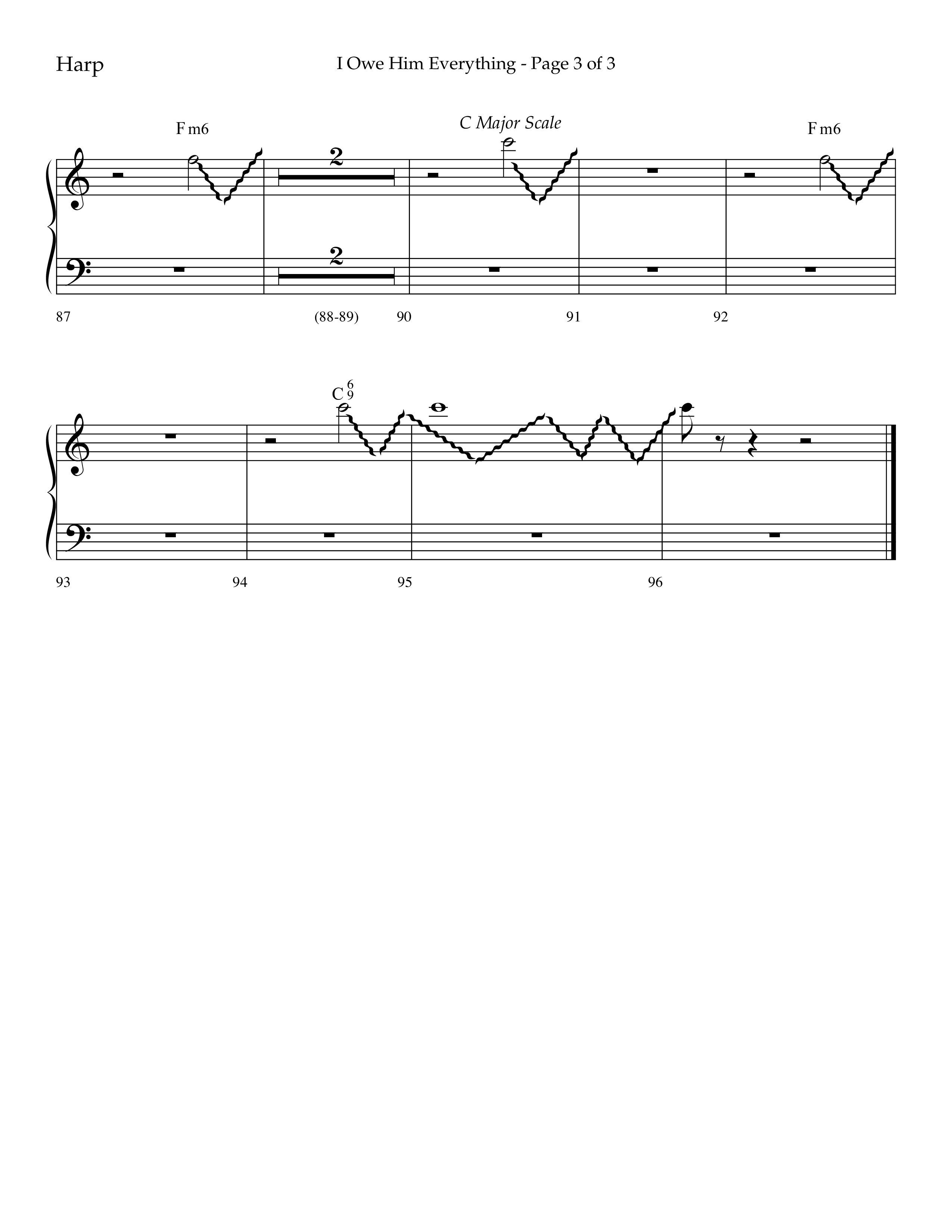 I Owe Him Everything (Choral Anthem SATB) Harp (Lifeway Choral / Arr. Marty Hamby)