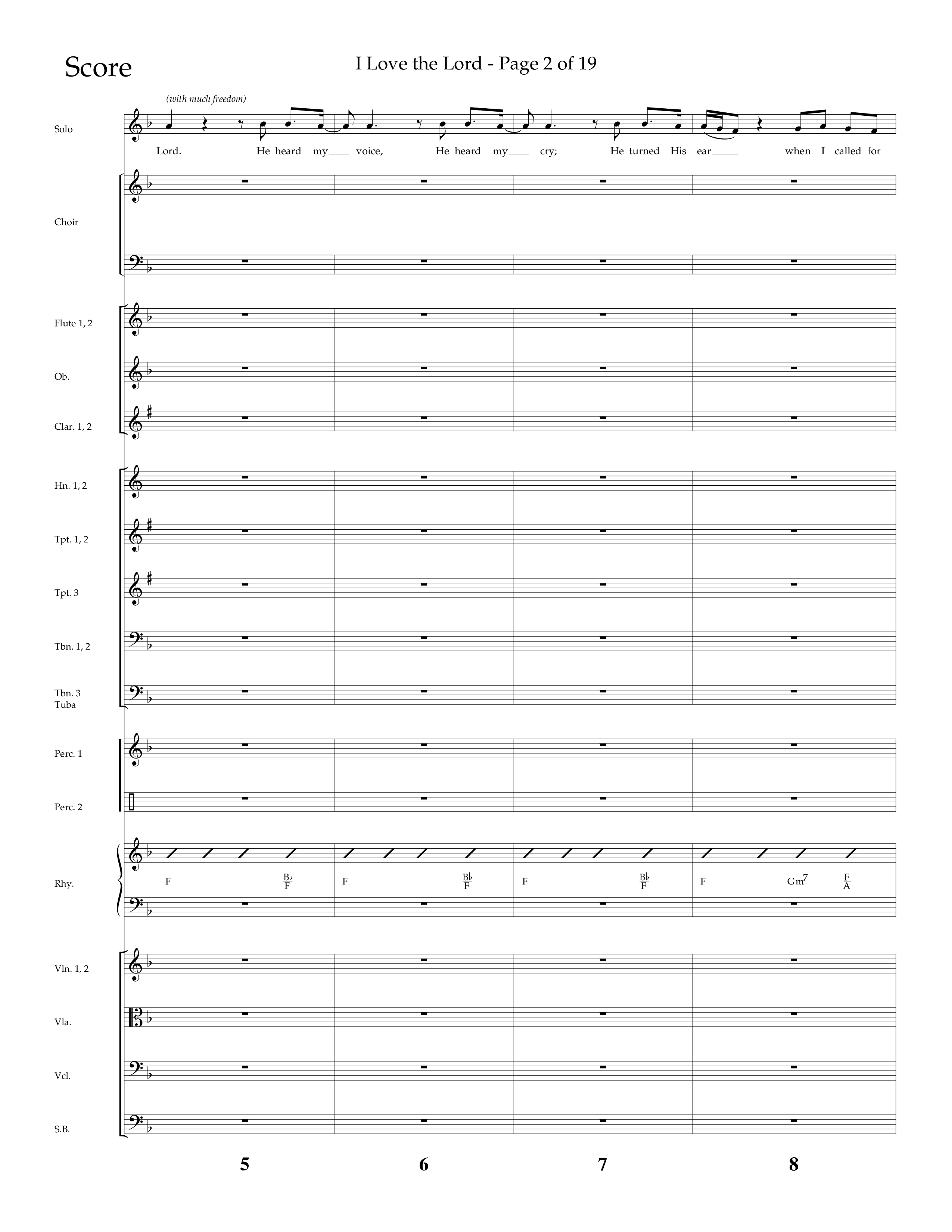 I Love The Lord (Choral Anthem SATB) Orchestration (Lifeway Choral / Arr. Danny Zaloudik)