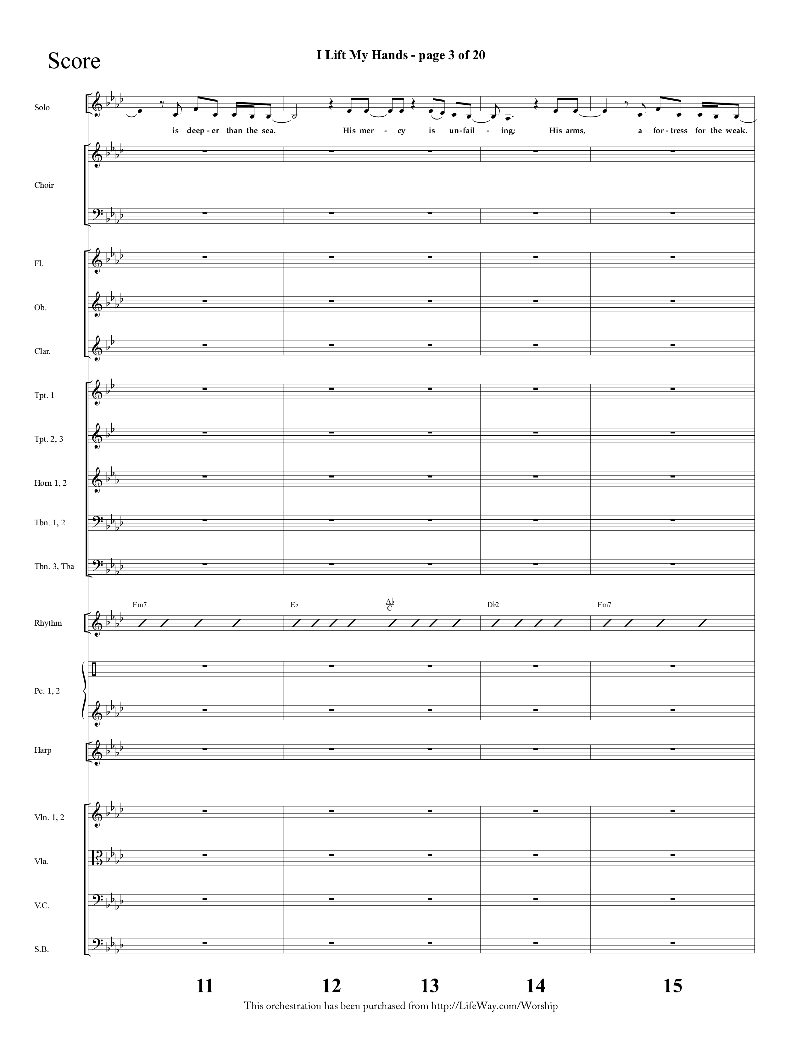 I Lift My Hands (Choral Anthem SATB) Conductor's Score (Lifeway Choral / Arr. Cliff Duren)