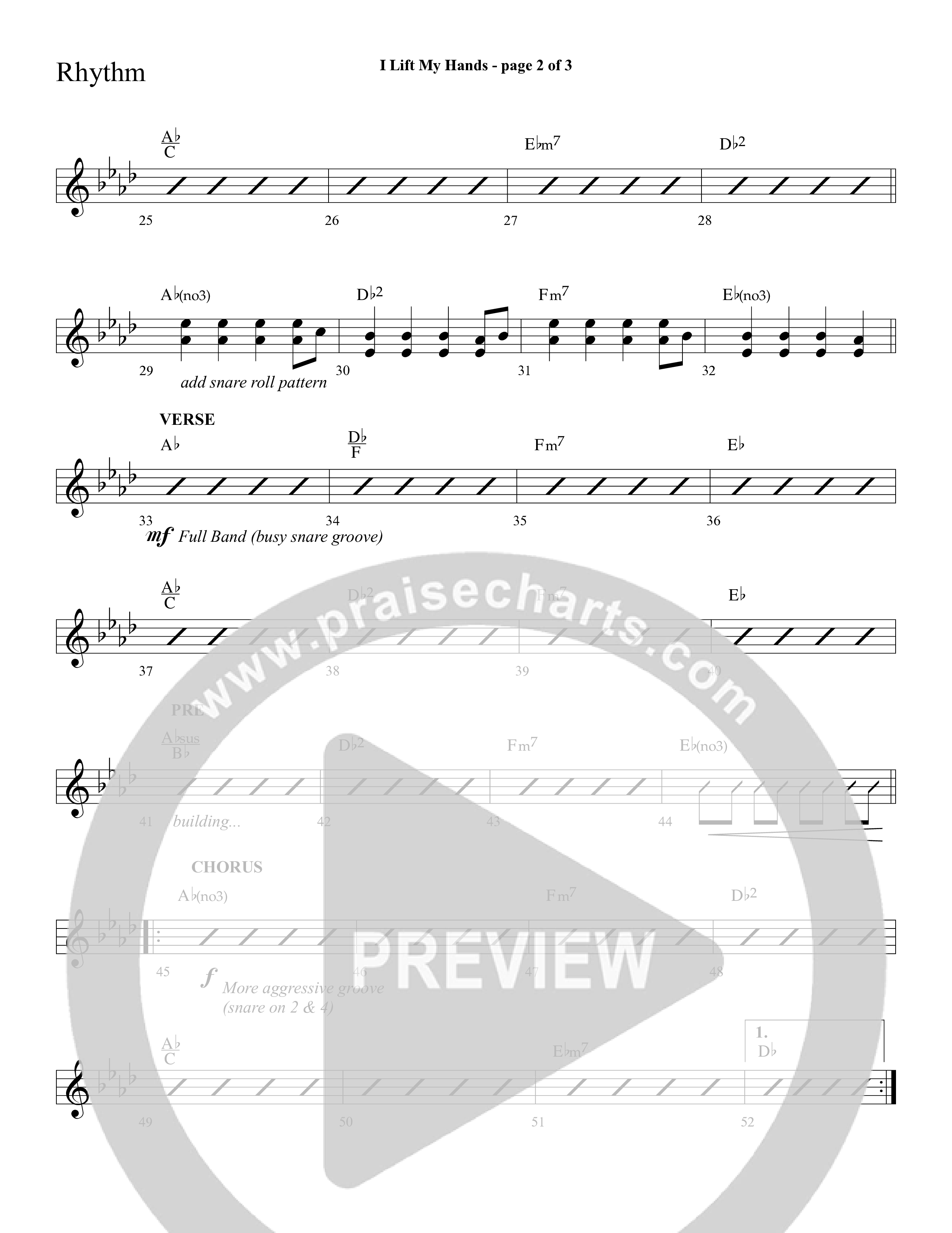 I Lift My Hands (Choral Anthem SATB) Lead Melody & Rhythm (Lifeway Choral / Arr. Cliff Duren)