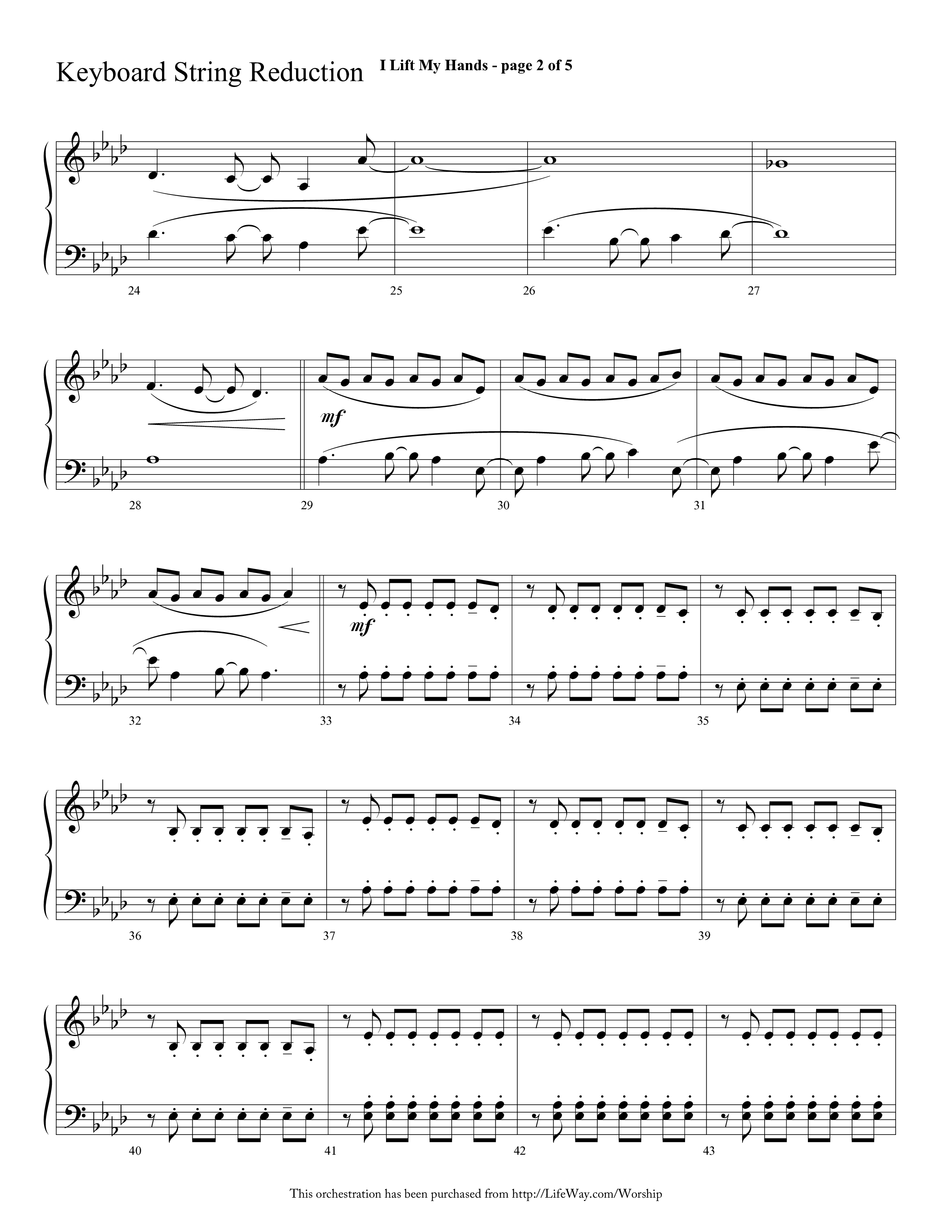 I Lift My Hands (Choral Anthem SATB) String Reduction (Lifeway Choral / Arr. Cliff Duren)
