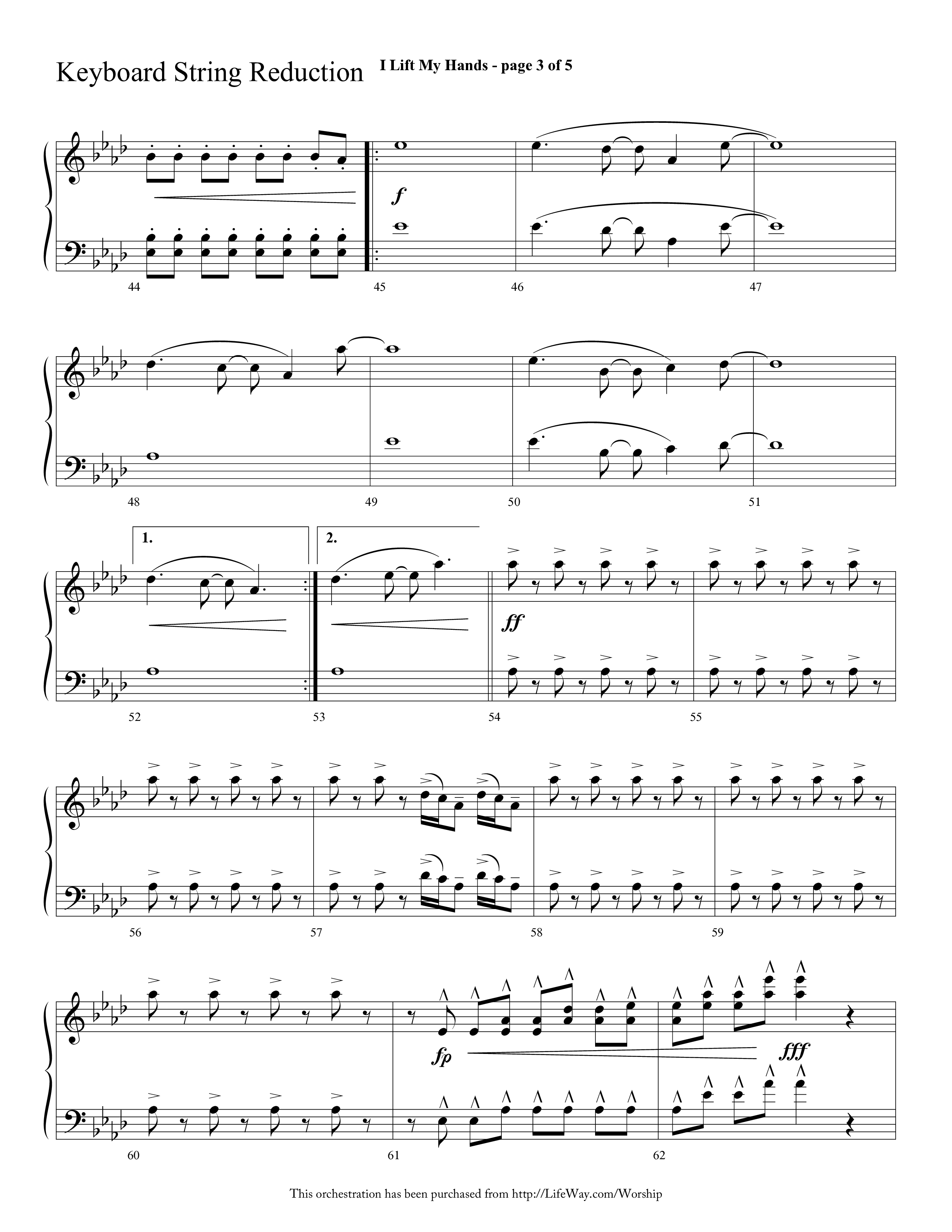 I Lift My Hands (Choral Anthem SATB) String Reduction (Lifeway Choral / Arr. Cliff Duren)