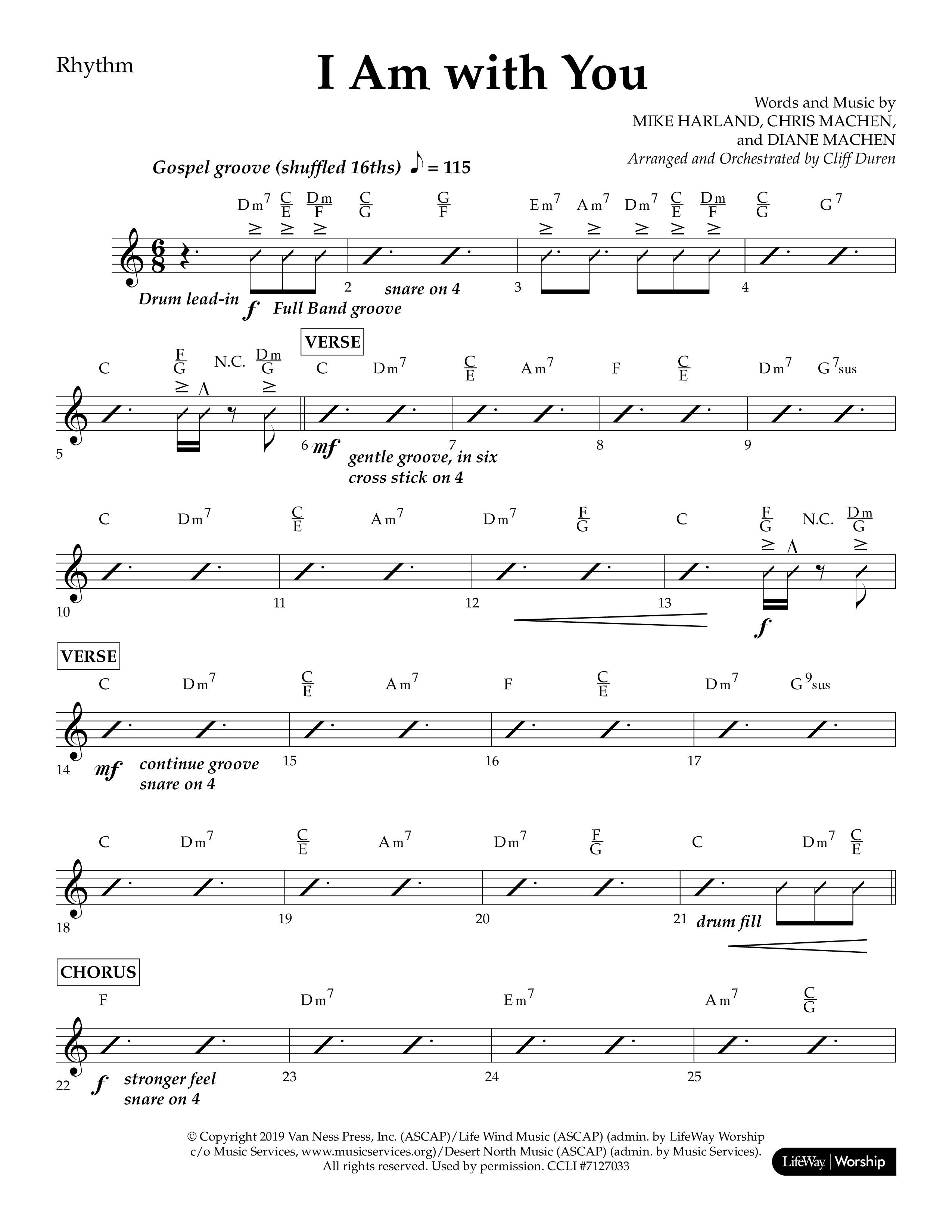 I Am With You (Choral Anthem SATB) Lead Melody & Rhythm (Lifeway Choral / Arr. Cliff Duren)