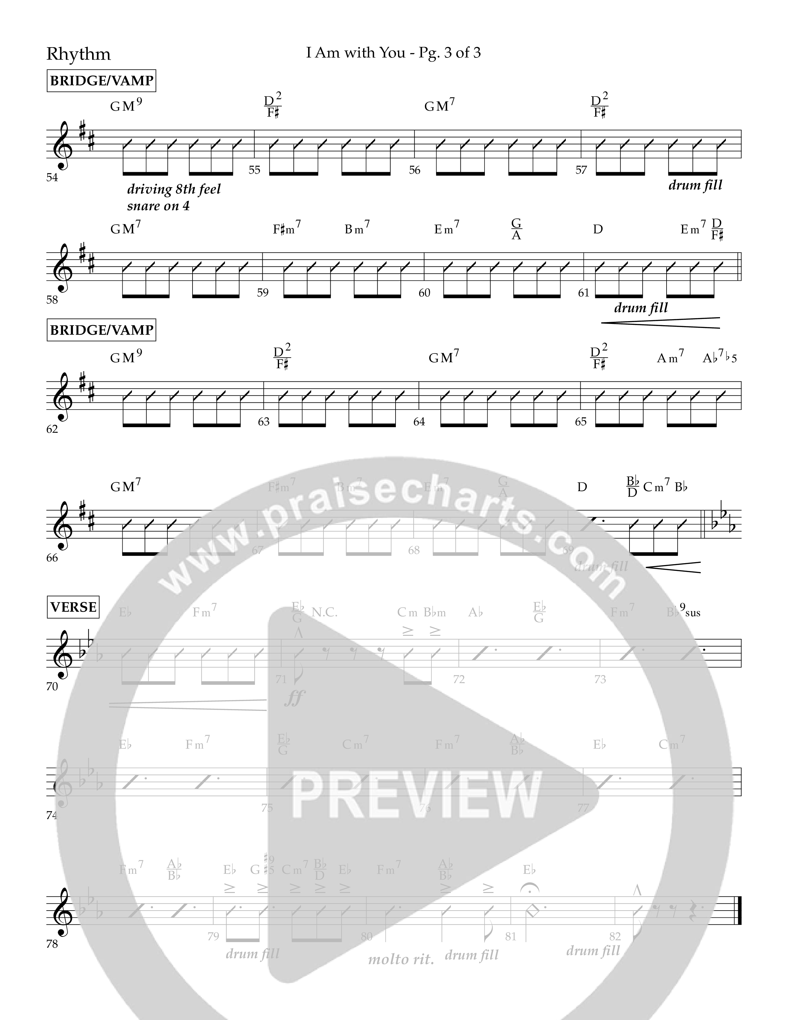 I Am With You (Choral Anthem SATB) Lead Melody & Rhythm (Lifeway Choral / Arr. Cliff Duren)