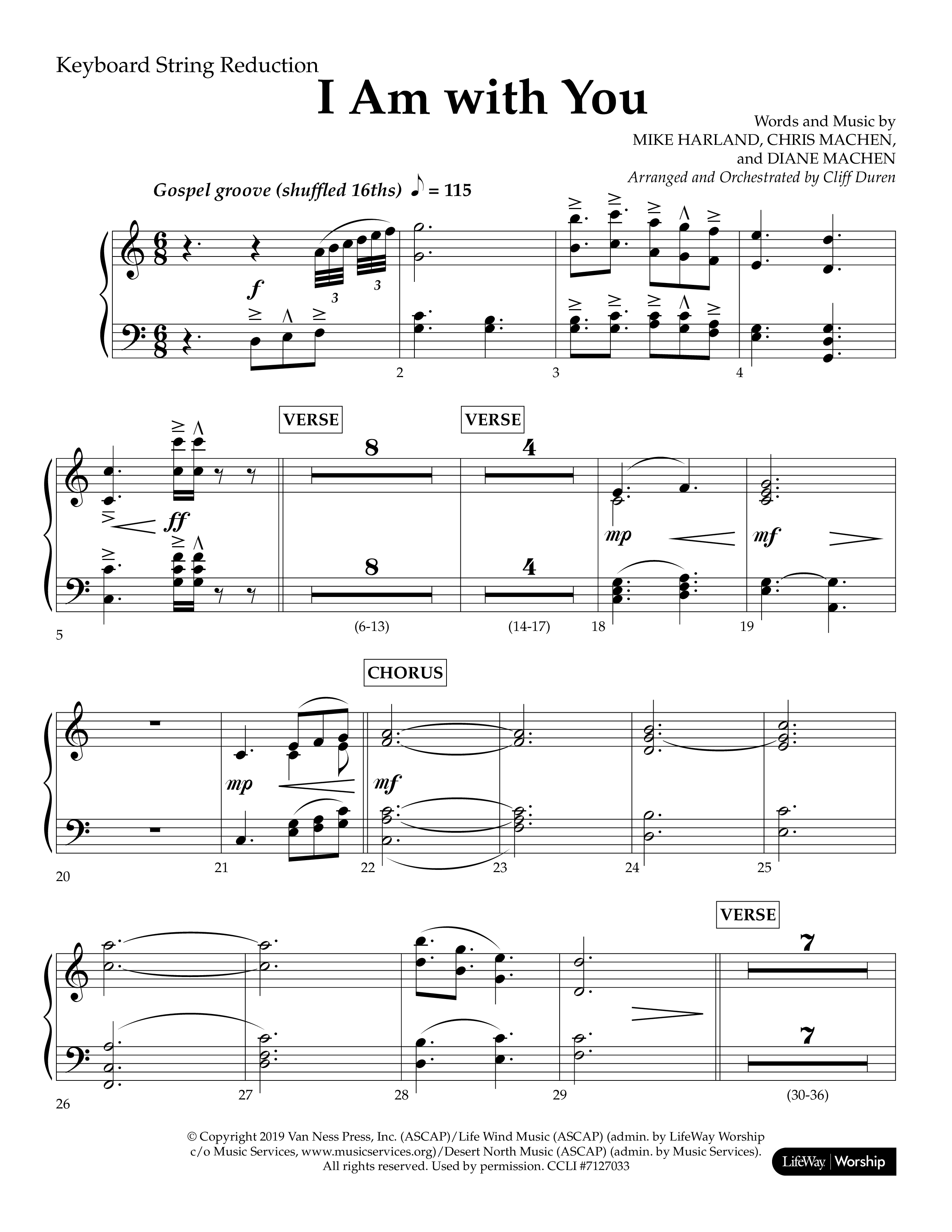 I Am With You (Choral Anthem SATB) String Reduction (Lifeway Choral / Arr. Cliff Duren)