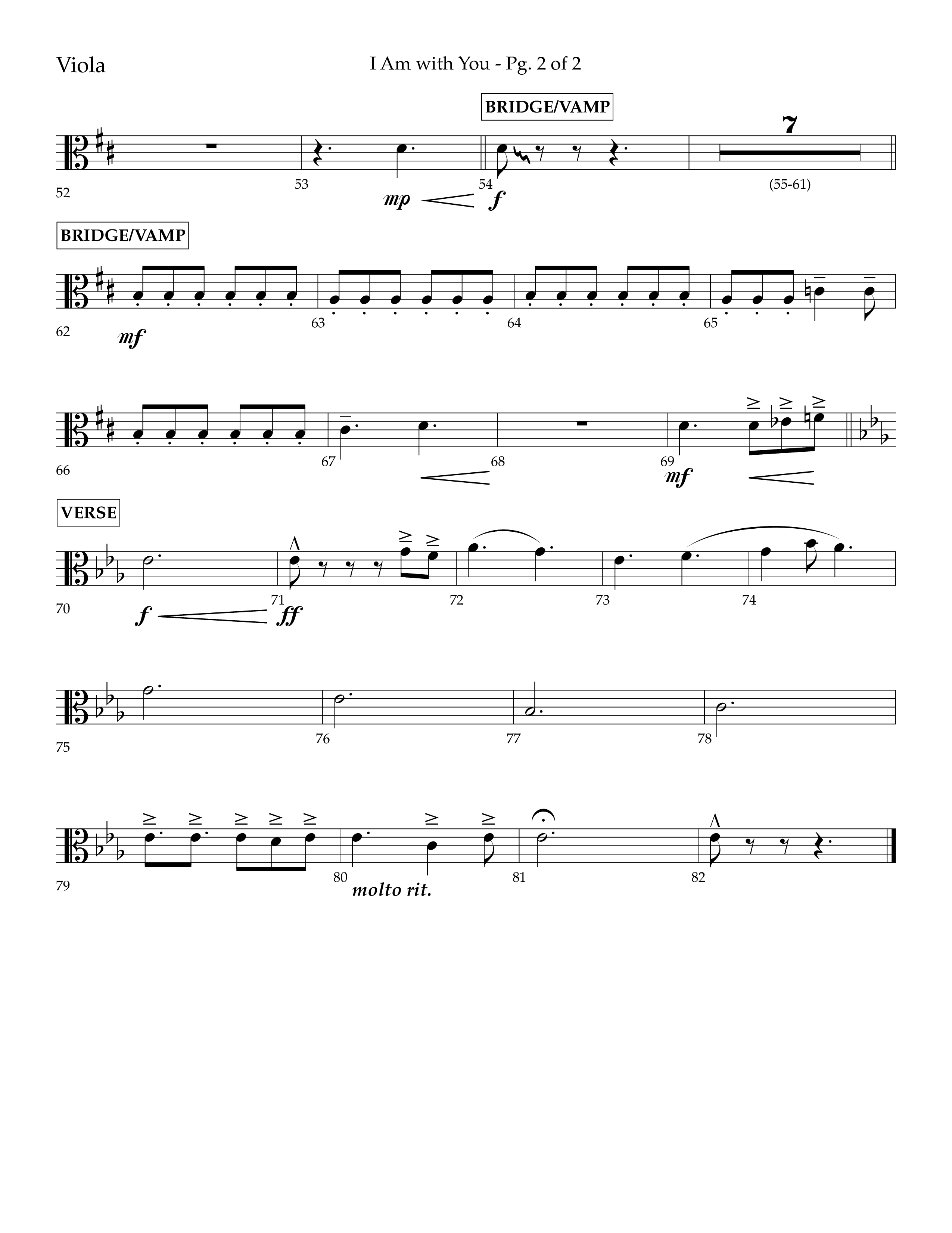 I Am With You (Choral Anthem SATB) Viola (Lifeway Choral / Arr. Cliff Duren)