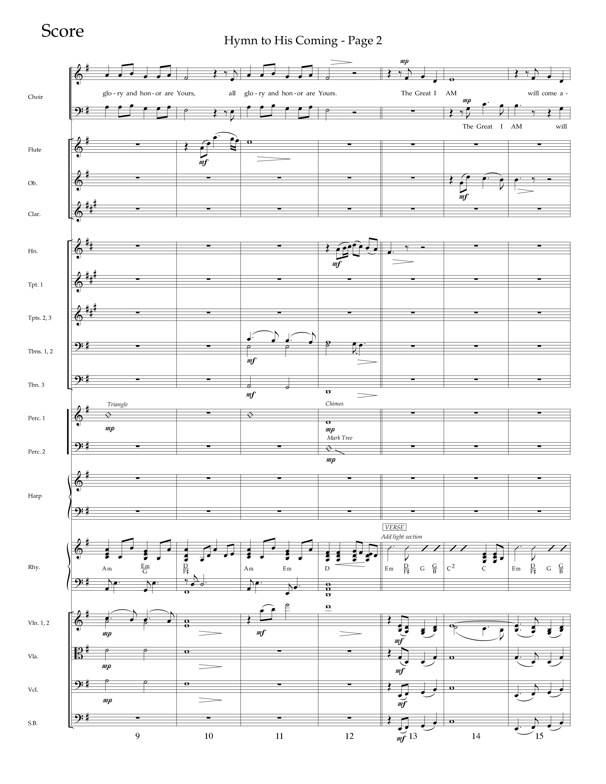 Hymn To His Coming (Choral Anthem SATB) Orchestration (Lifeway Choral / Arr. Russell Mauldin)