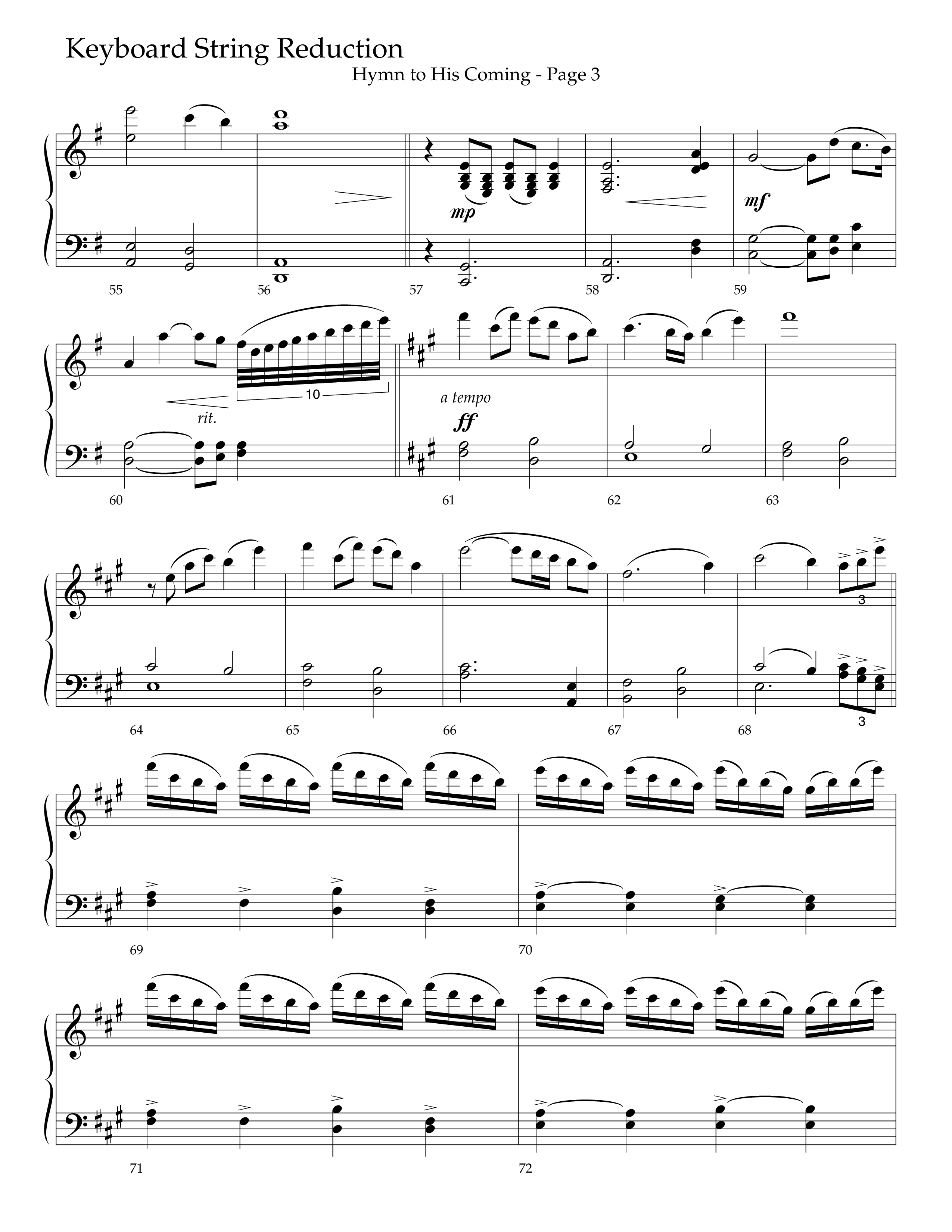 Hymn To His Coming (Choral Anthem SATB) String Reduction (Lifeway Choral / Arr. Russell Mauldin)