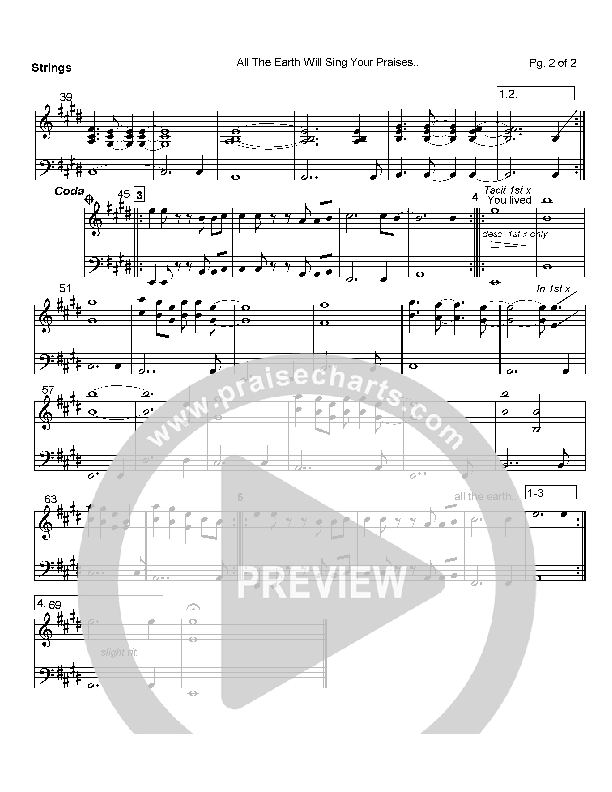 All The Earth Will Sing Your Praises Strings (Paul Baloche)