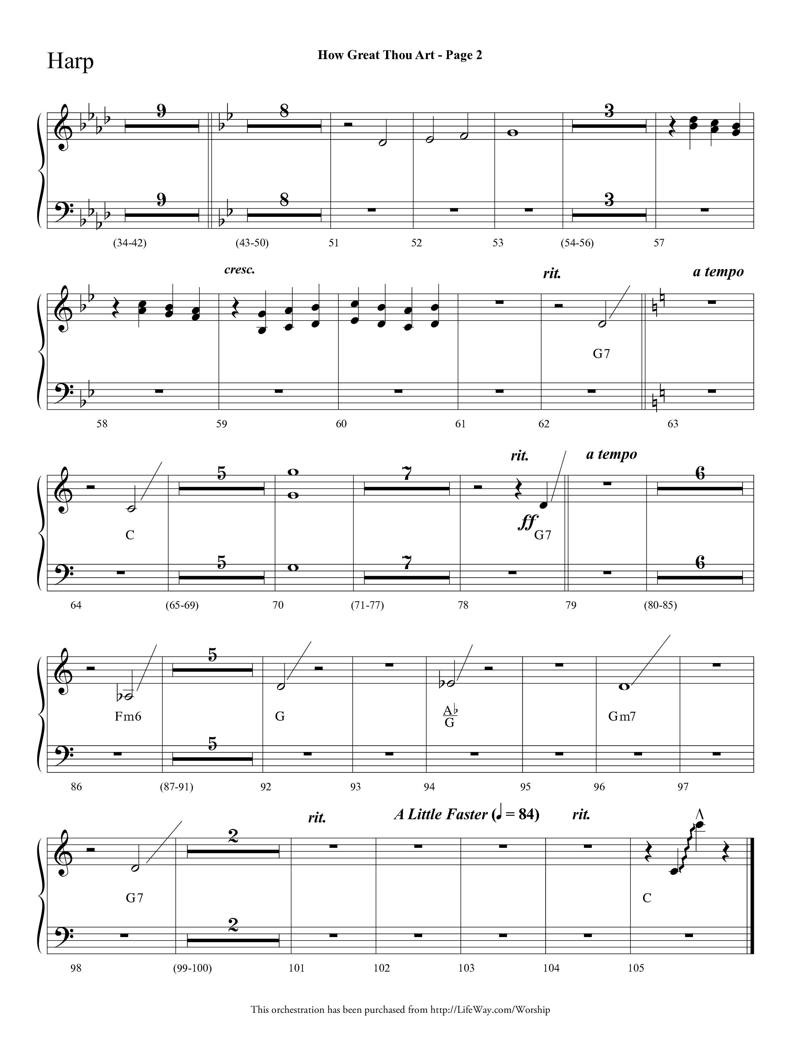 How Great Thou Art (Choral Anthem SATB) Harp (Lifeway Choral / Arr. Dave Williamson)