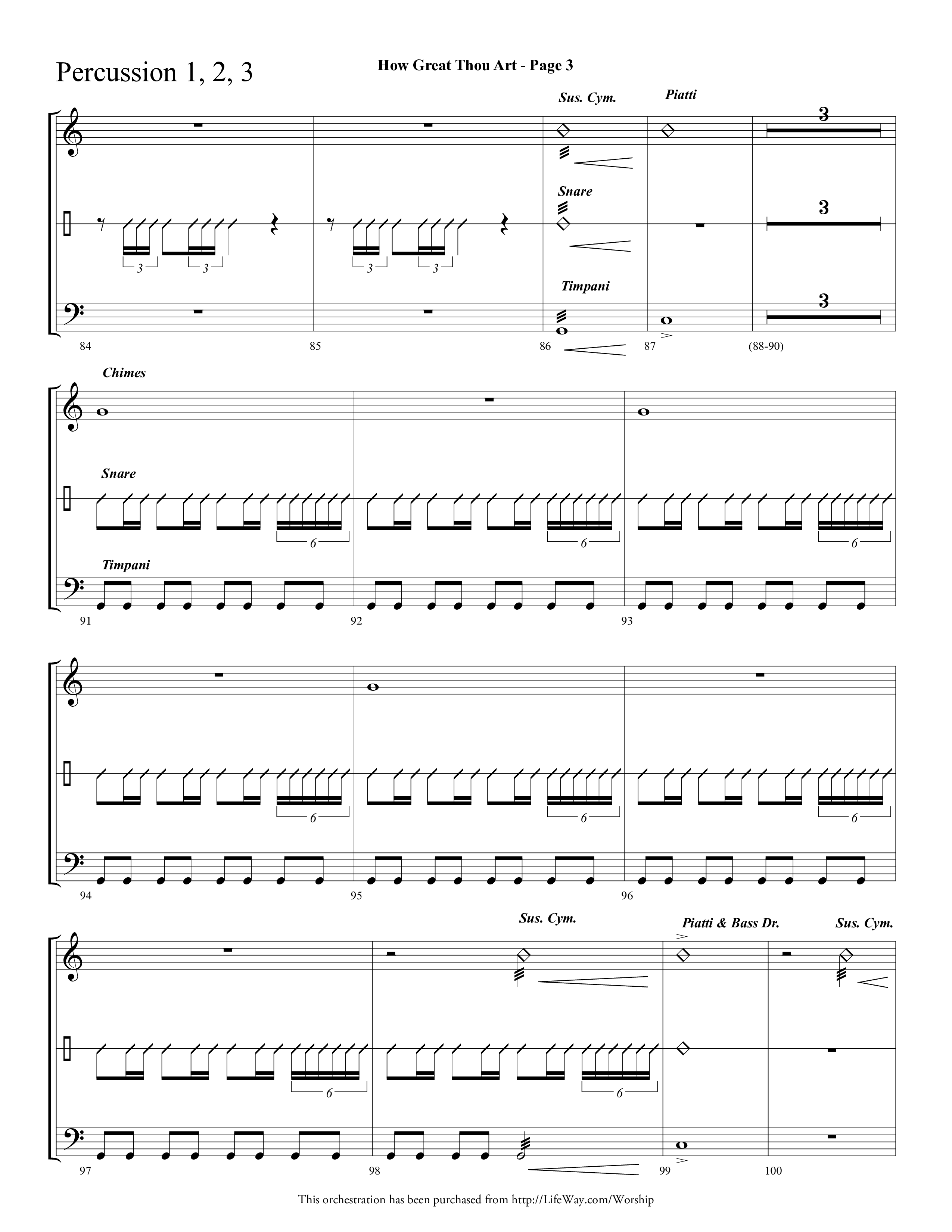 How Great Thou Art (Choral Anthem SATB) Percussion (Lifeway Choral / Arr. Dave Williamson)