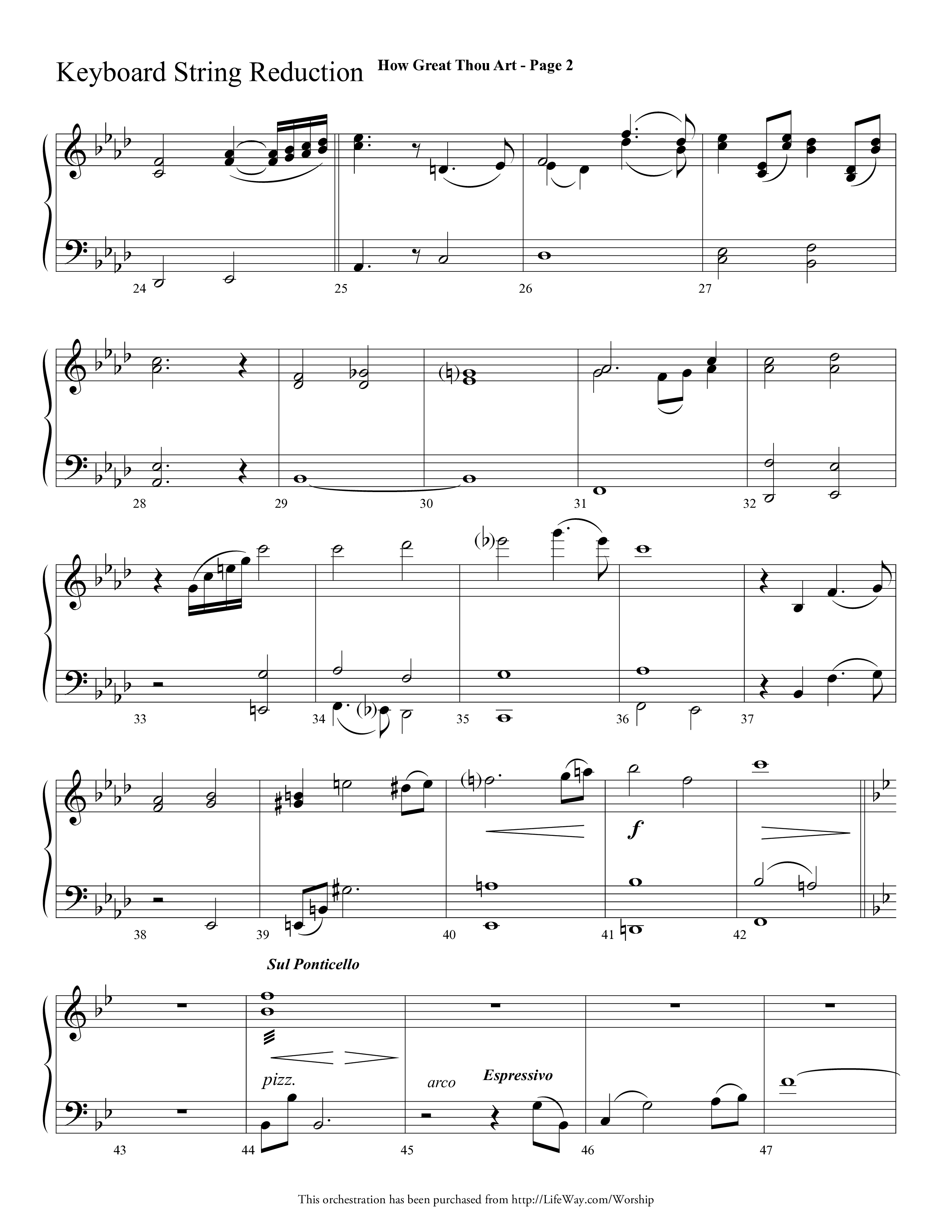 How Great Thou Art (Choral Anthem SATB) String Reduction (Lifeway Choral / Arr. Dave Williamson)