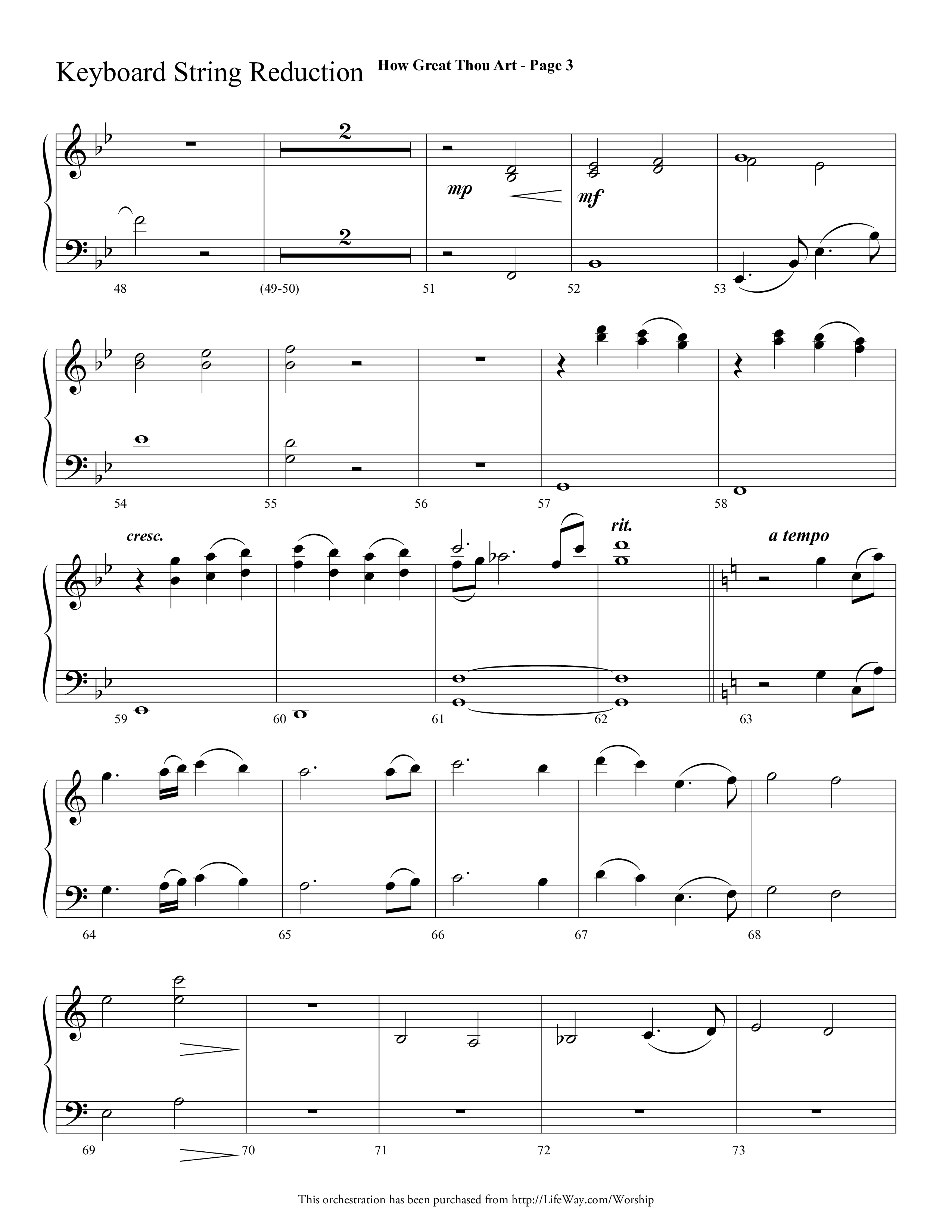 How Great Thou Art (Choral Anthem SATB) String Reduction (Lifeway Choral / Arr. Dave Williamson)