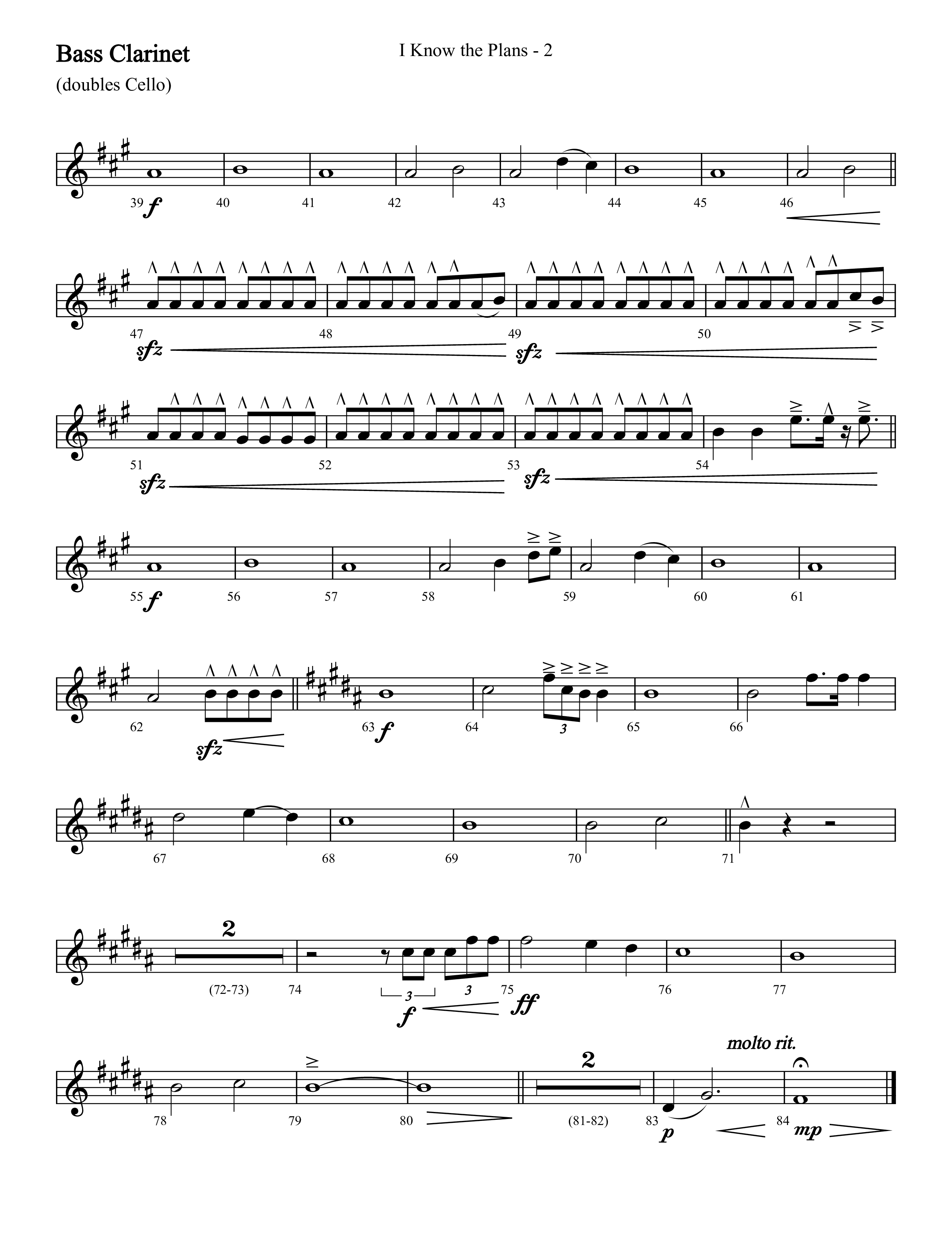I Know The Plans (Choral Anthem SATB) Bass Clarinet (Lifeway Choral / Arr. Cliff Duren)