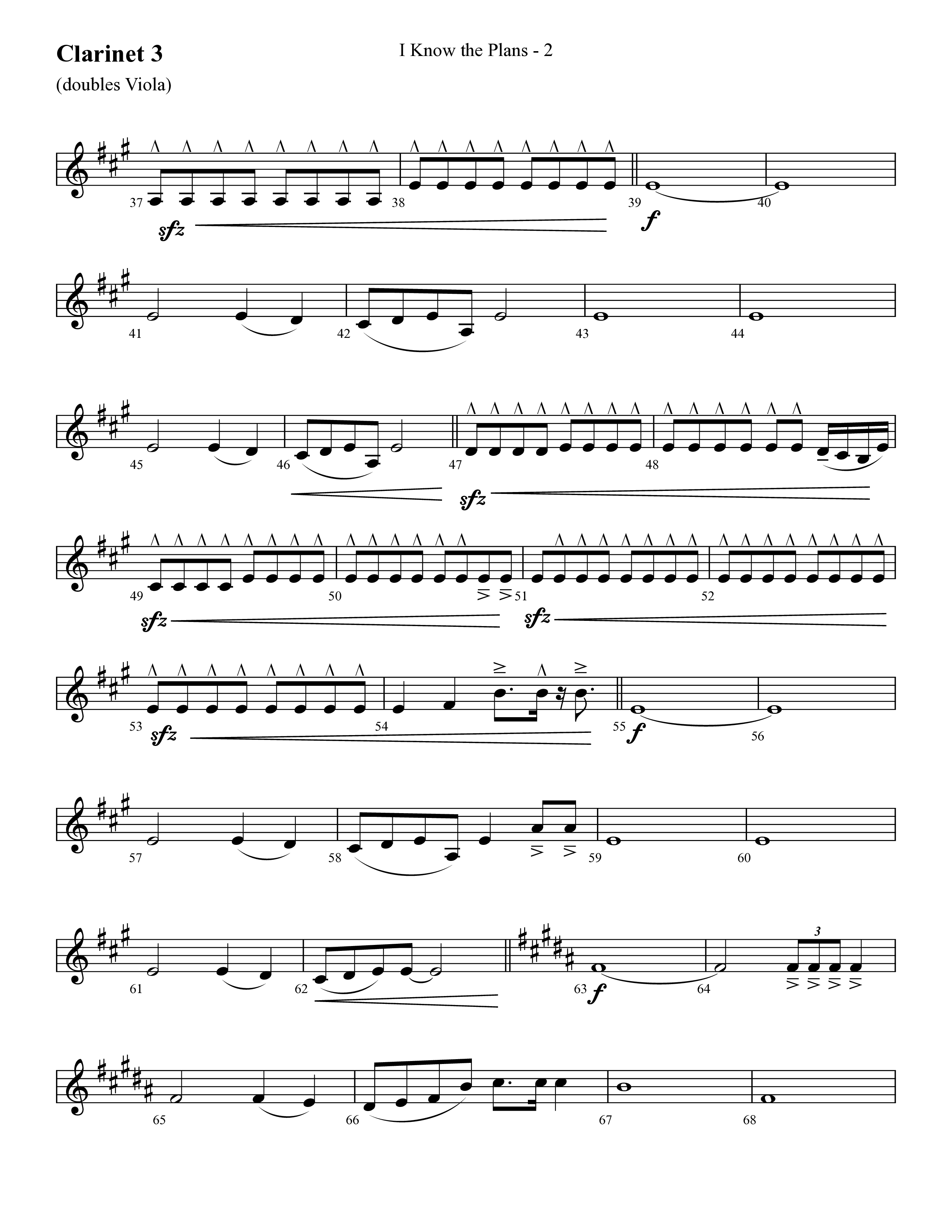 I Know The Plans (Choral Anthem SATB) Clarinet 3 (Lifeway Choral / Arr. Cliff Duren)