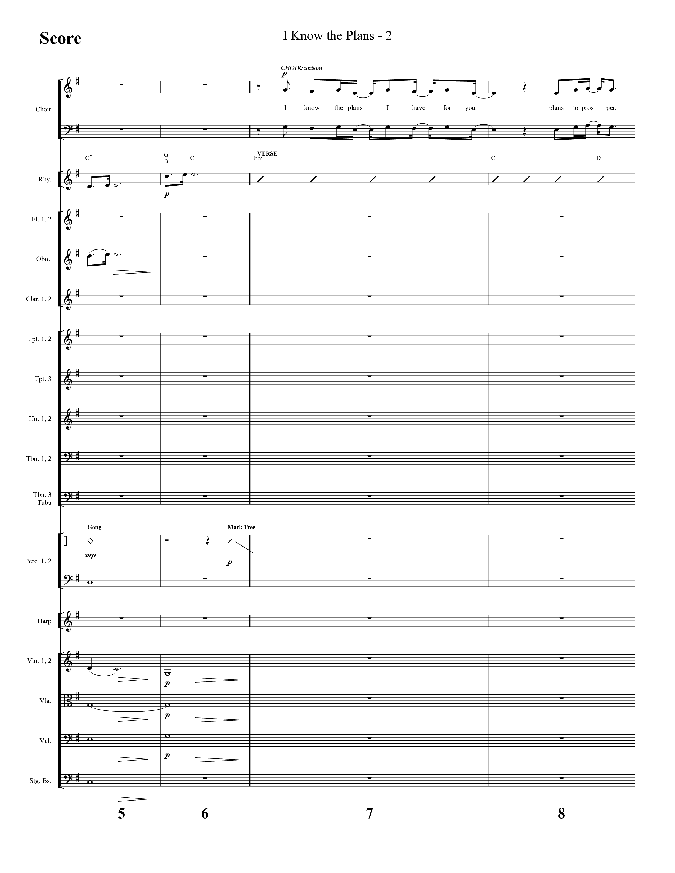 I Know The Plans (Choral Anthem SATB) Orchestration (Lifeway Choral / Arr. Cliff Duren)