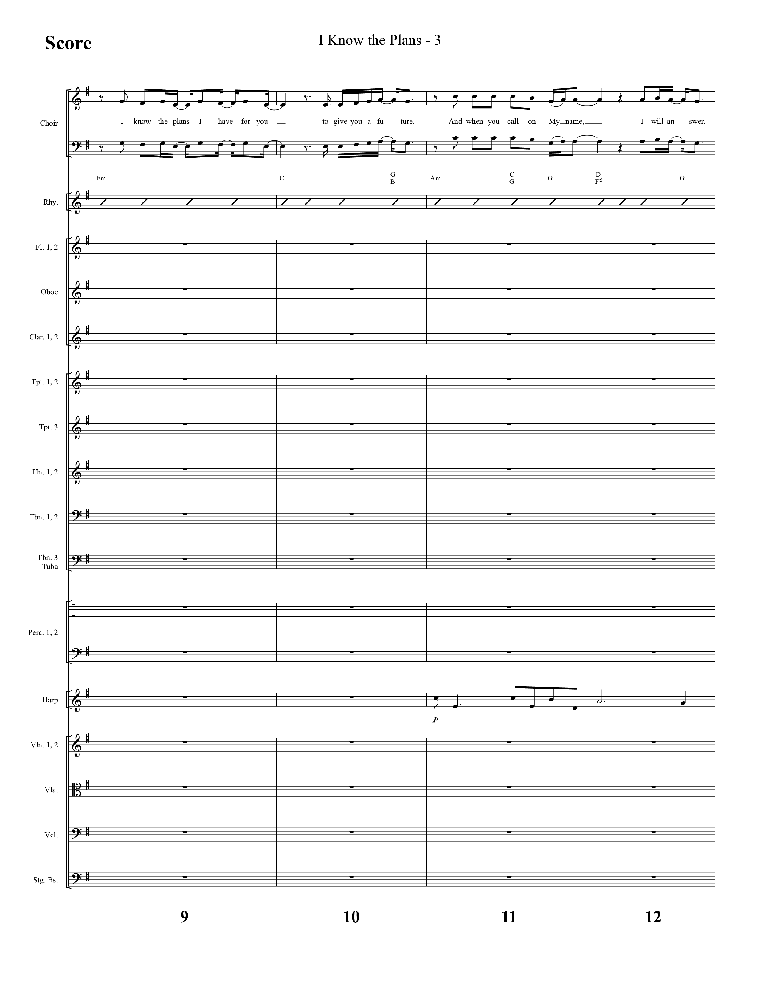 I Know The Plans (Choral Anthem SATB) Orchestration (Lifeway Choral / Arr. Cliff Duren)