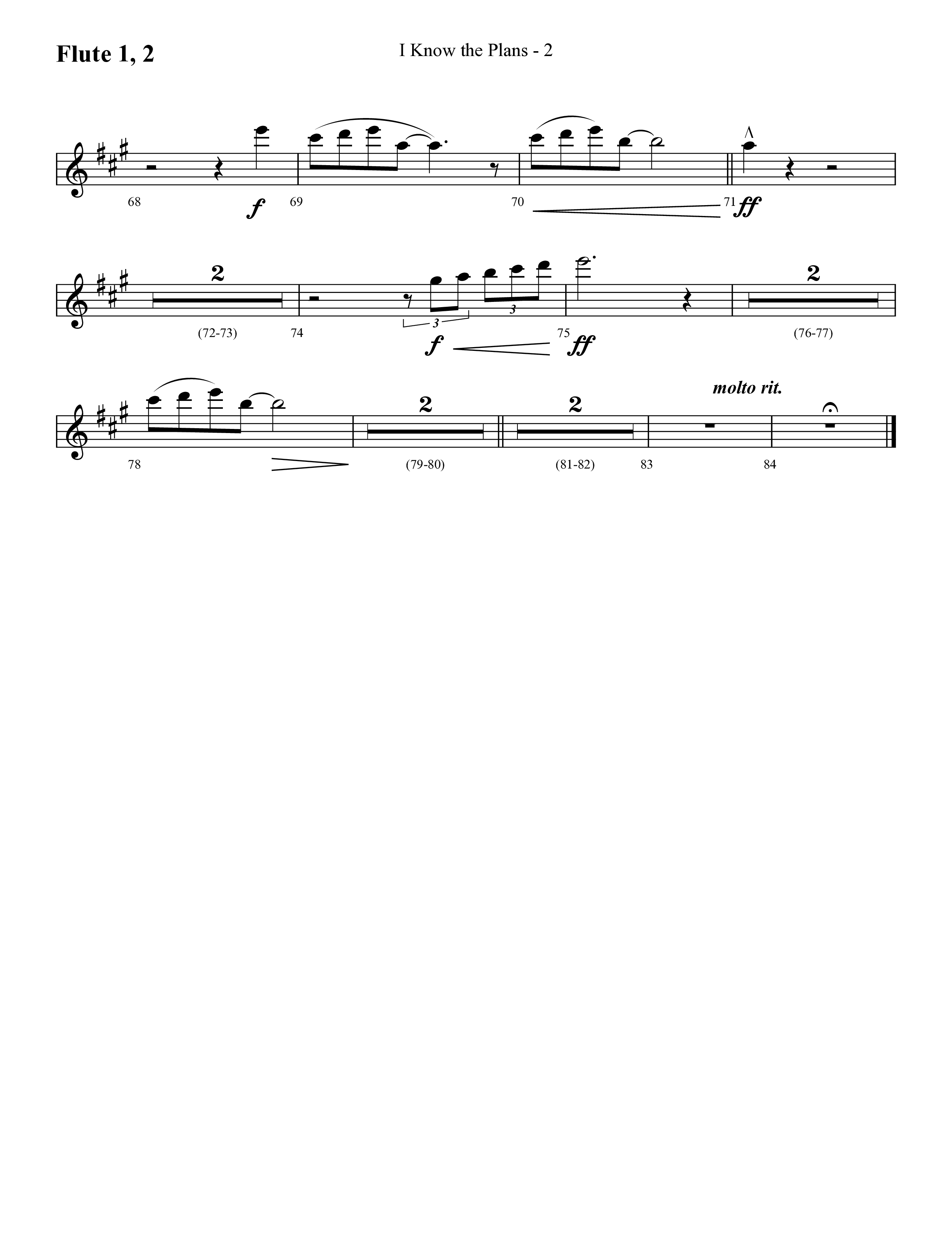 I Know The Plans (Choral Anthem SATB) Flute 1/2 (Lifeway Choral / Arr. Cliff Duren)