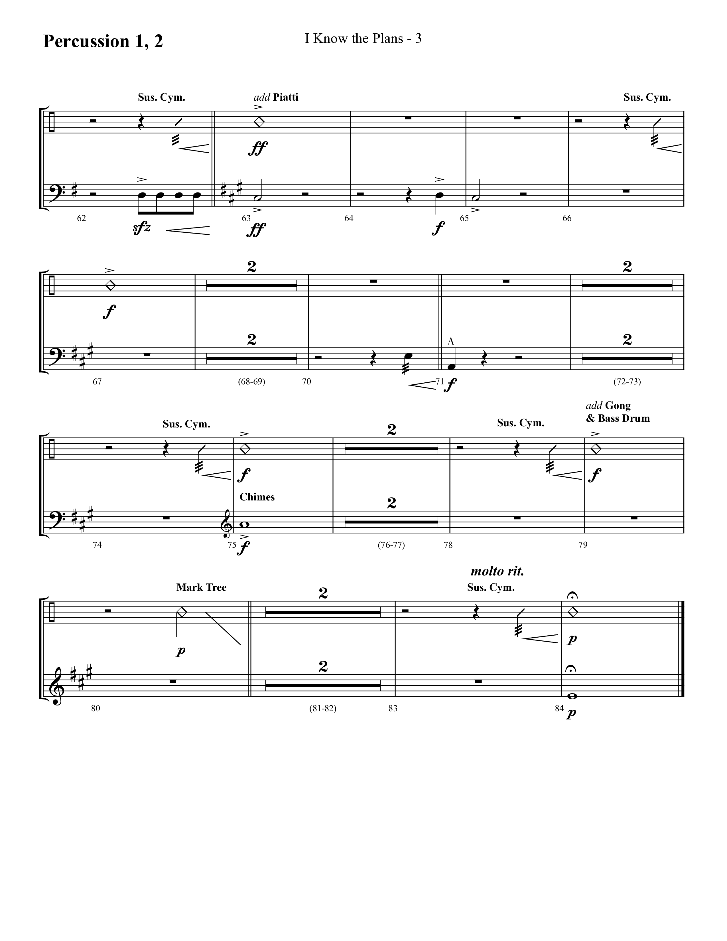 I Know The Plans (Choral Anthem SATB) Percussion 1/2 (Lifeway Choral / Arr. Cliff Duren)
