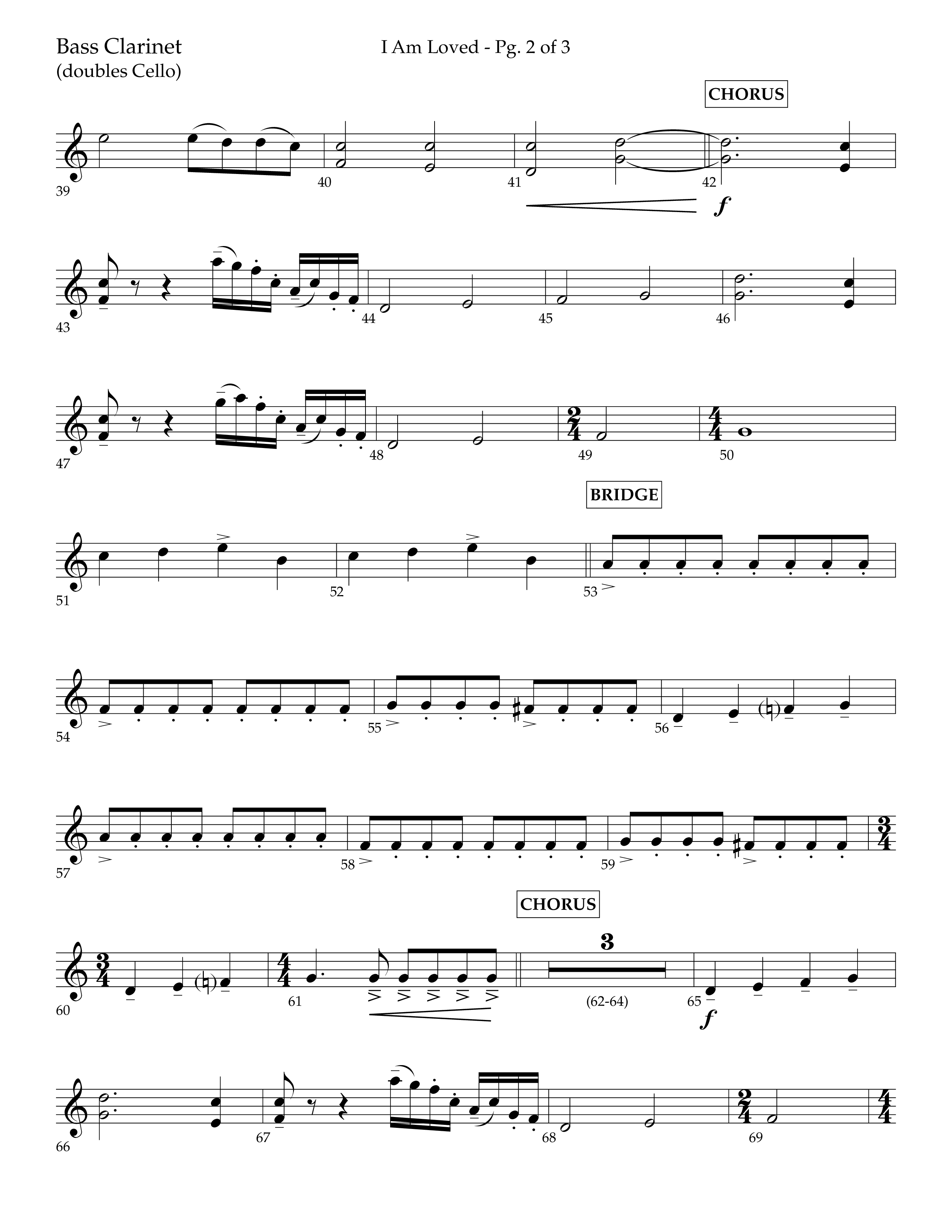 I Am Loved (Choral Anthem SATB) Bass Clarinet (Lifeway Choral / Arr. John Bolin / Arr. Don Koch / Orch. Philip Keveren)