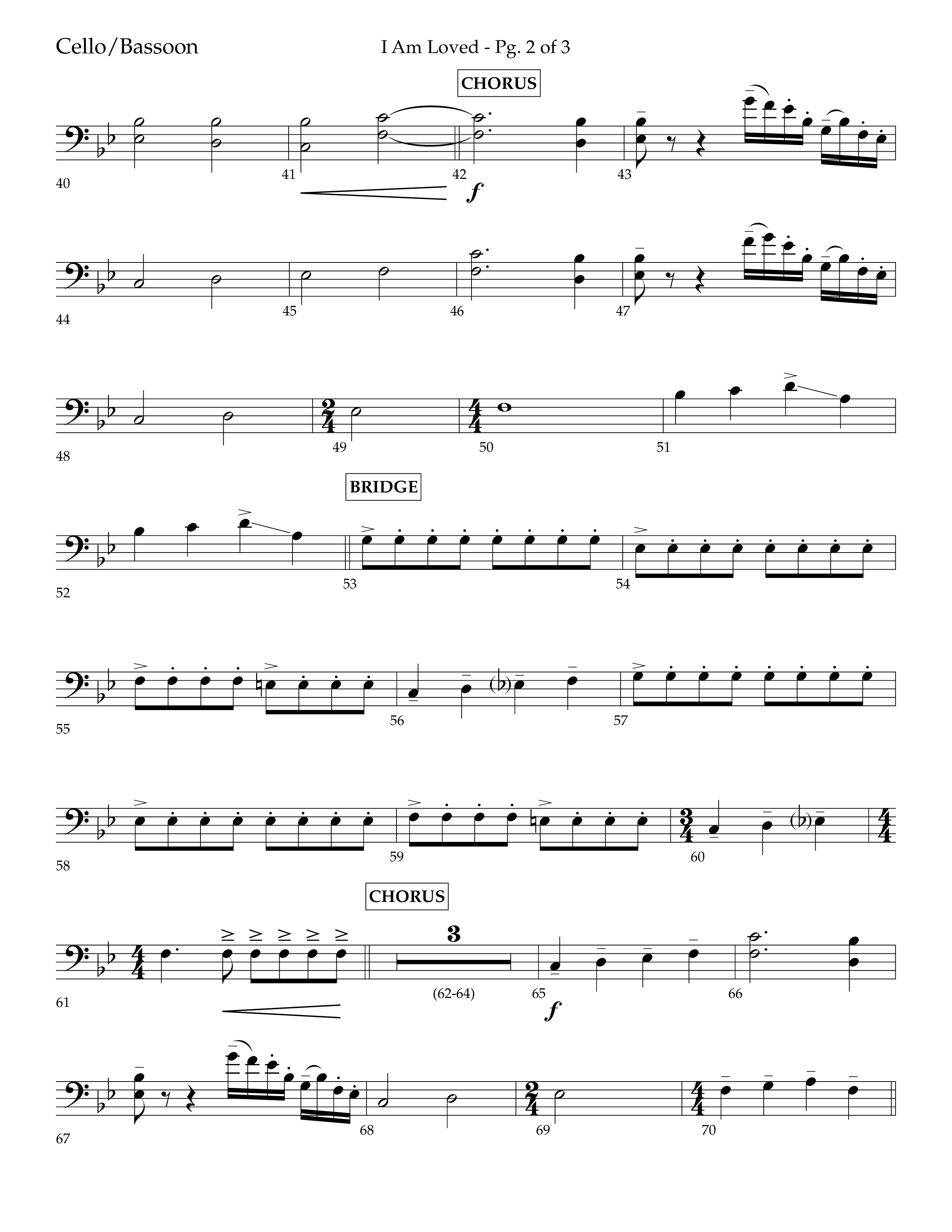 I Am Loved (Choral Anthem SATB) Cello (Lifeway Choral / Arr. John Bolin / Arr. Don Koch / Orch. Philip Keveren)