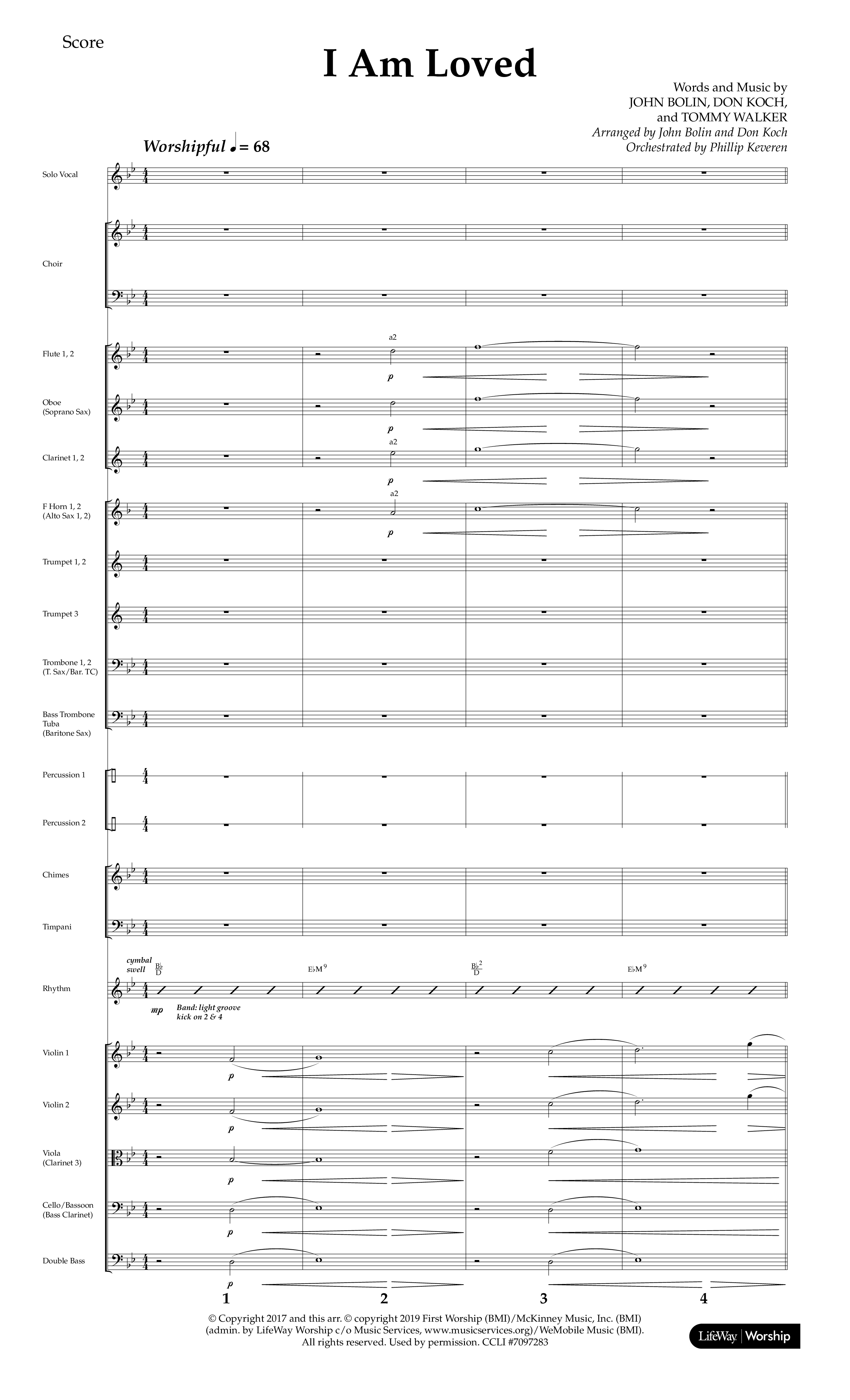 I Am Loved (Choral Anthem SATB) Conductor's Score (Lifeway Choral / Arr. John Bolin / Arr. Don Koch / Orch. Phillip Keveren)