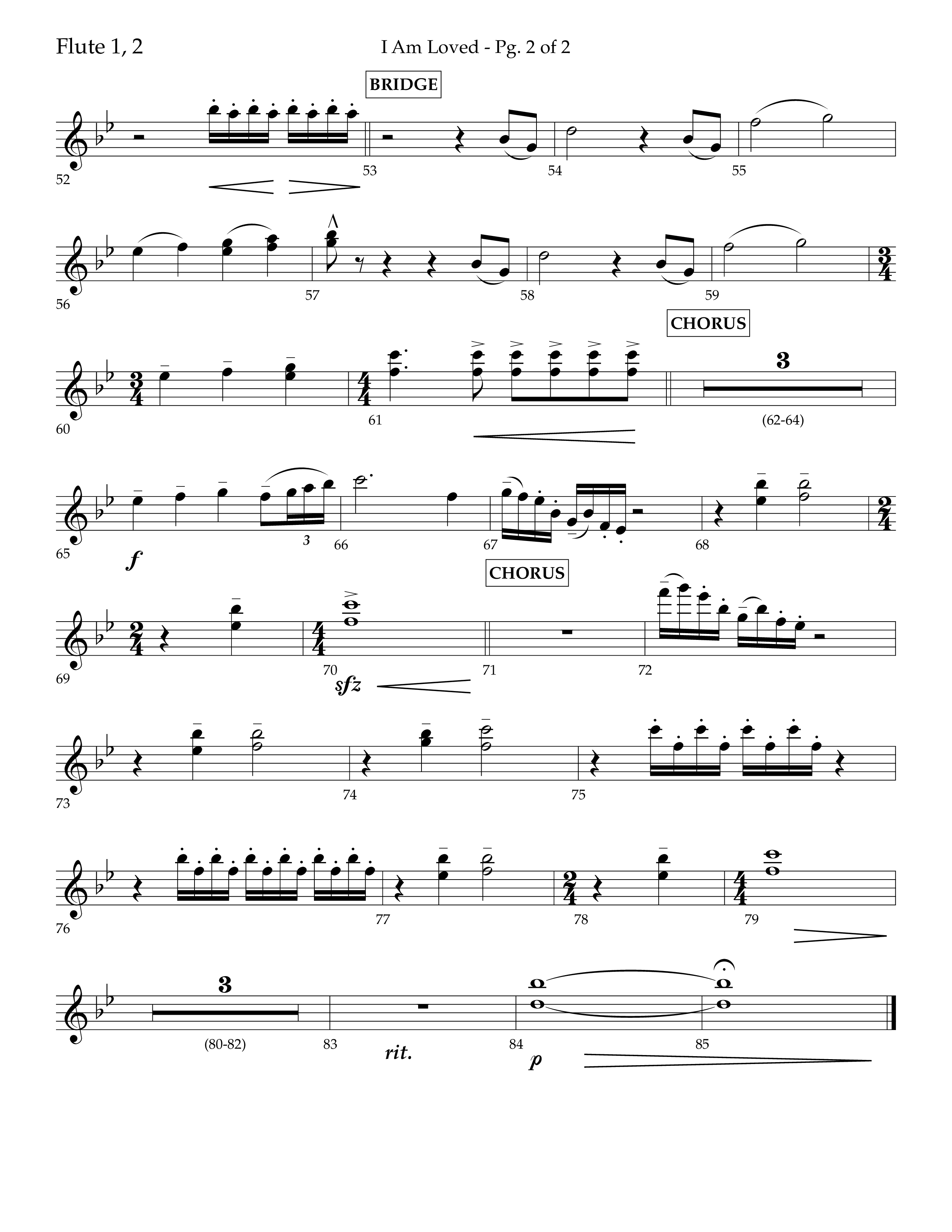 I Am Loved (Choral Anthem SATB) Flute 1/2 (Lifeway Choral / Arr. John Bolin / Arr. Don Koch / Orch. Phillip Keveren)