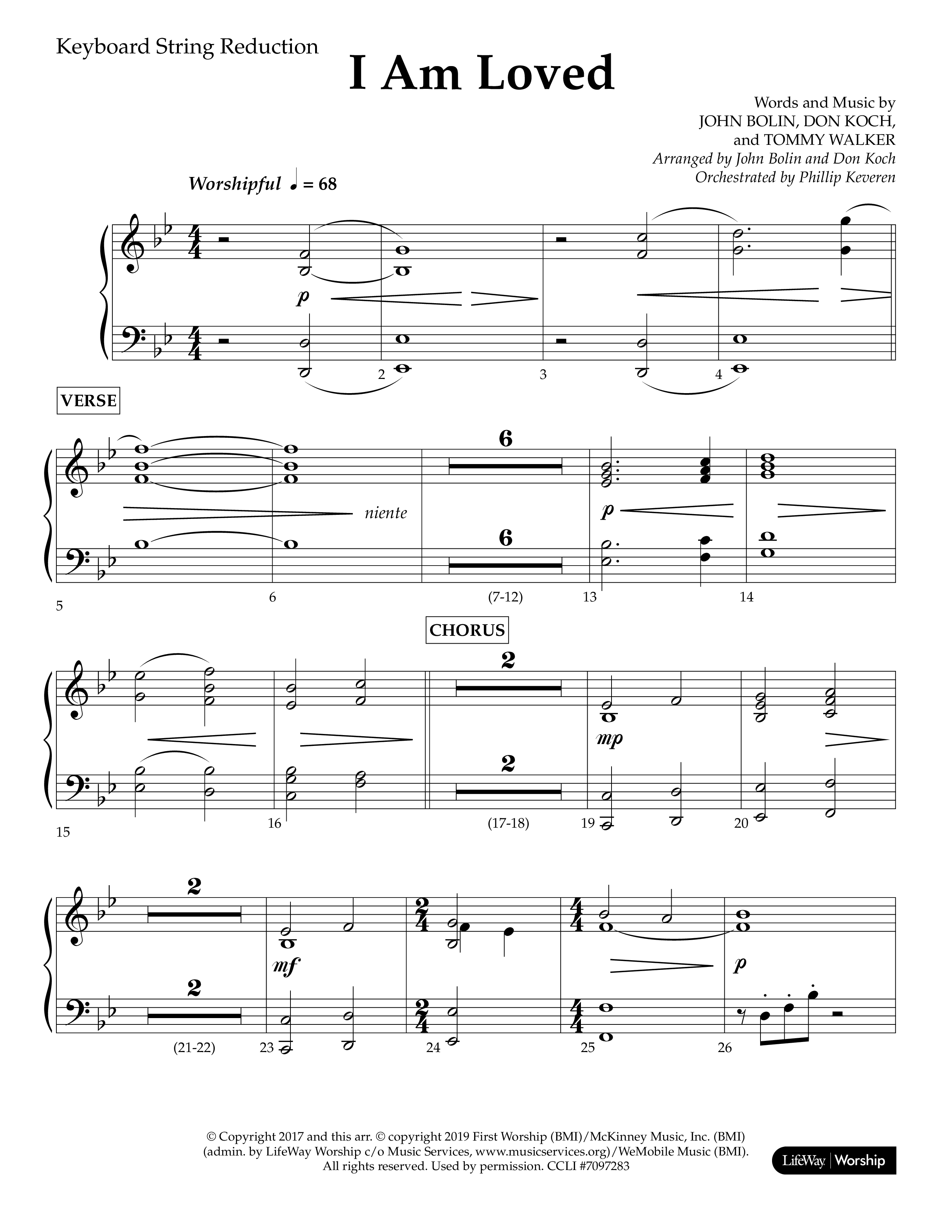 I Am Loved (Choral Anthem SATB) String Reduction (Lifeway Choral / Arr. John Bolin / Arr. Don Koch / Orch. Phillip Keveren)
