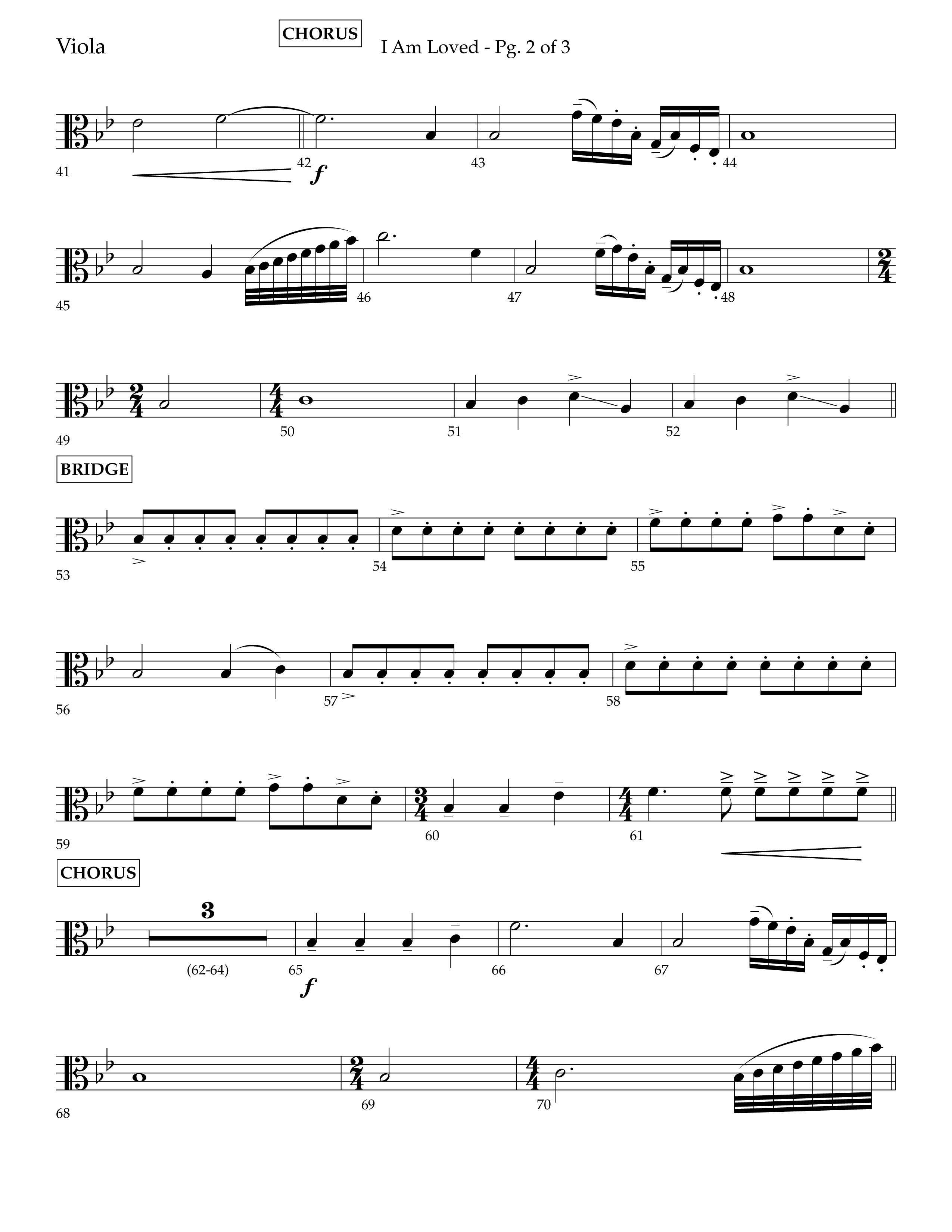 I Am Loved (Choral Anthem SATB) Viola (Lifeway Choral / Arr. John Bolin / Arr. Don Koch / Orch. Phillip Keveren)