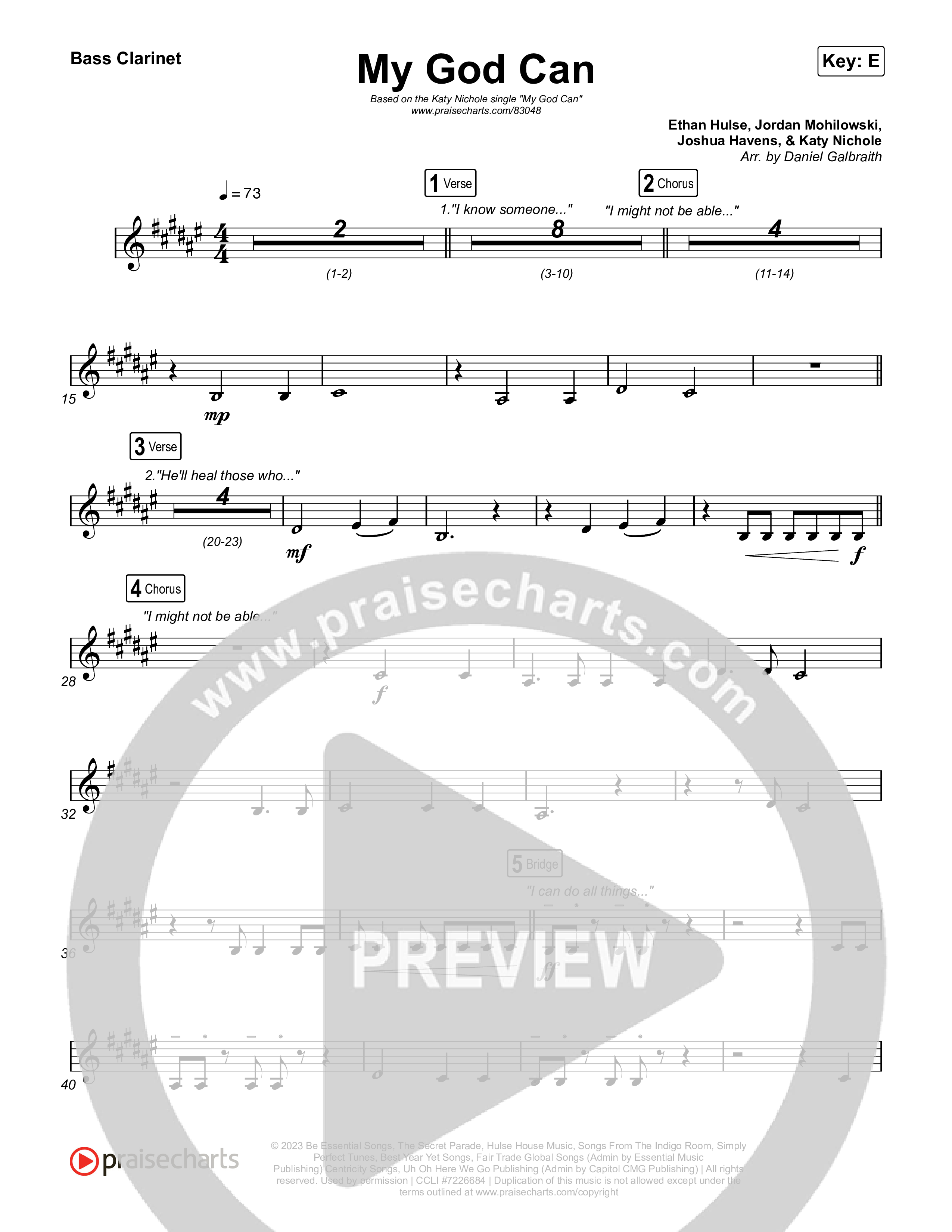My God Can Clarinet Sheet Music PDF (Katy Nichole / Naomi Raine ...