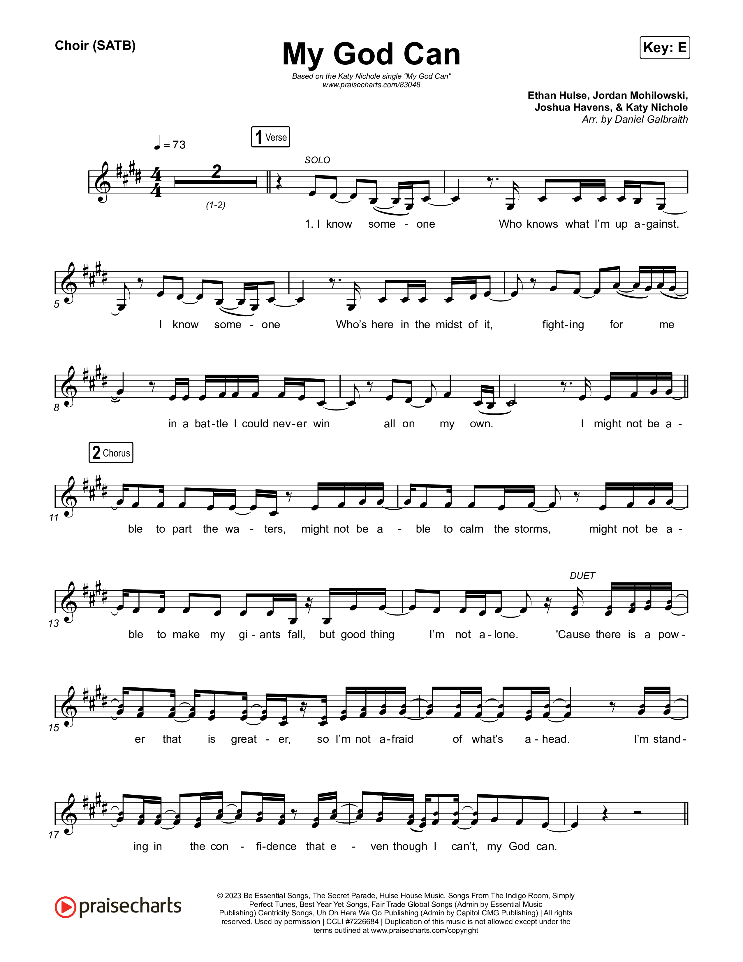 My God Can Choir Sheet (SATB) (Katy Nichole / Naomi Raine)