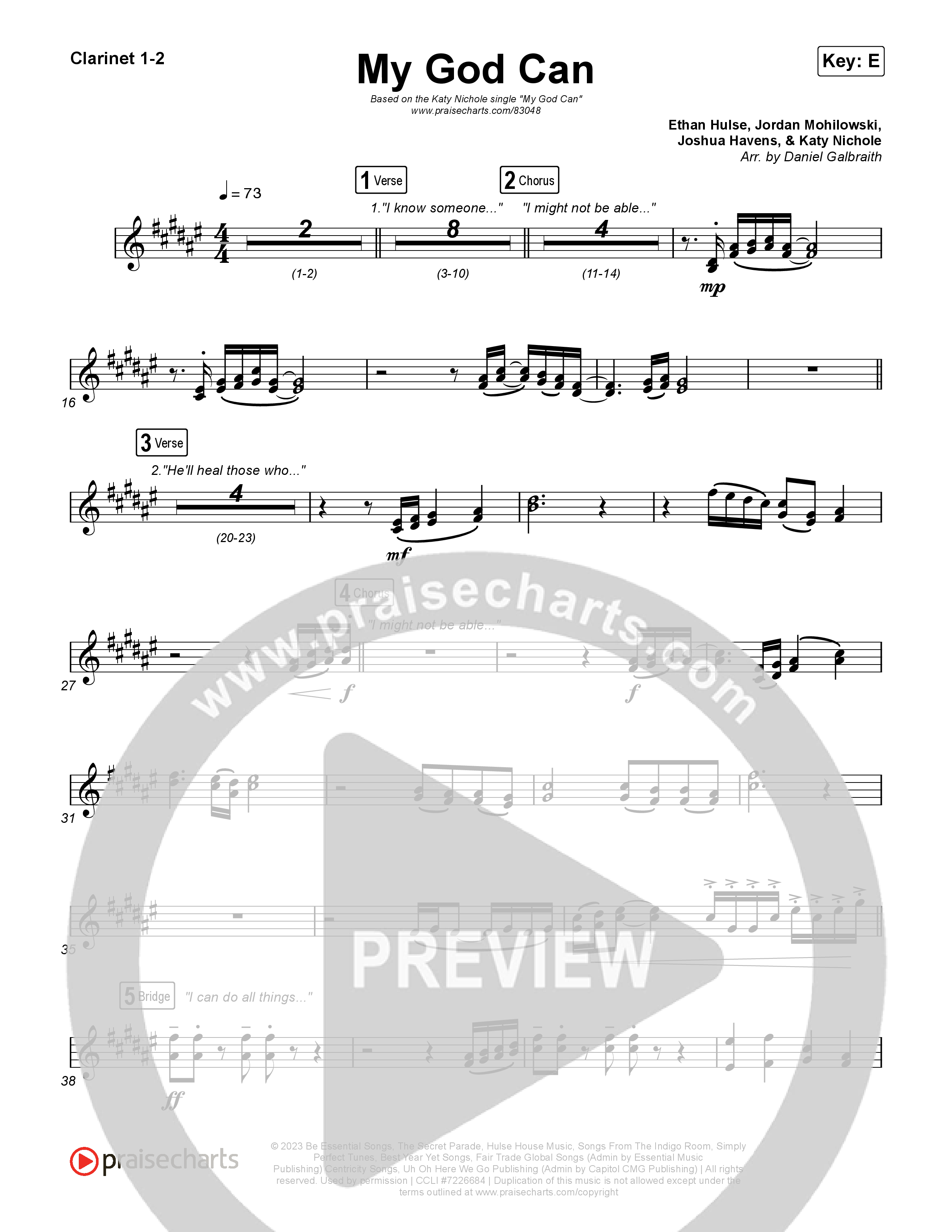 My God Can Clarinet 1,2 (Katy Nichole / Naomi Raine)