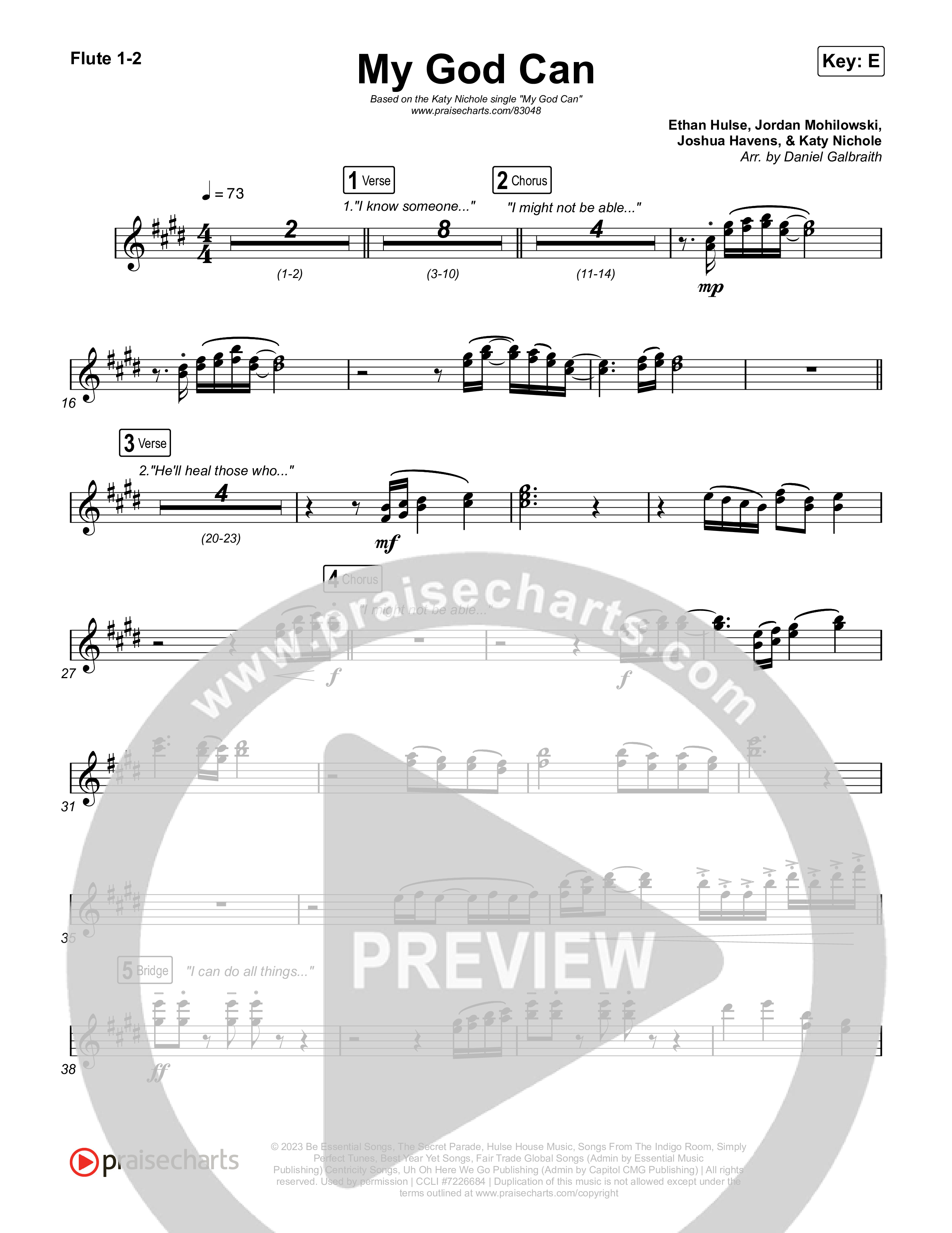 My God Can Flute Sheet Music PDF (Katy Nichole / Naomi Raine ...