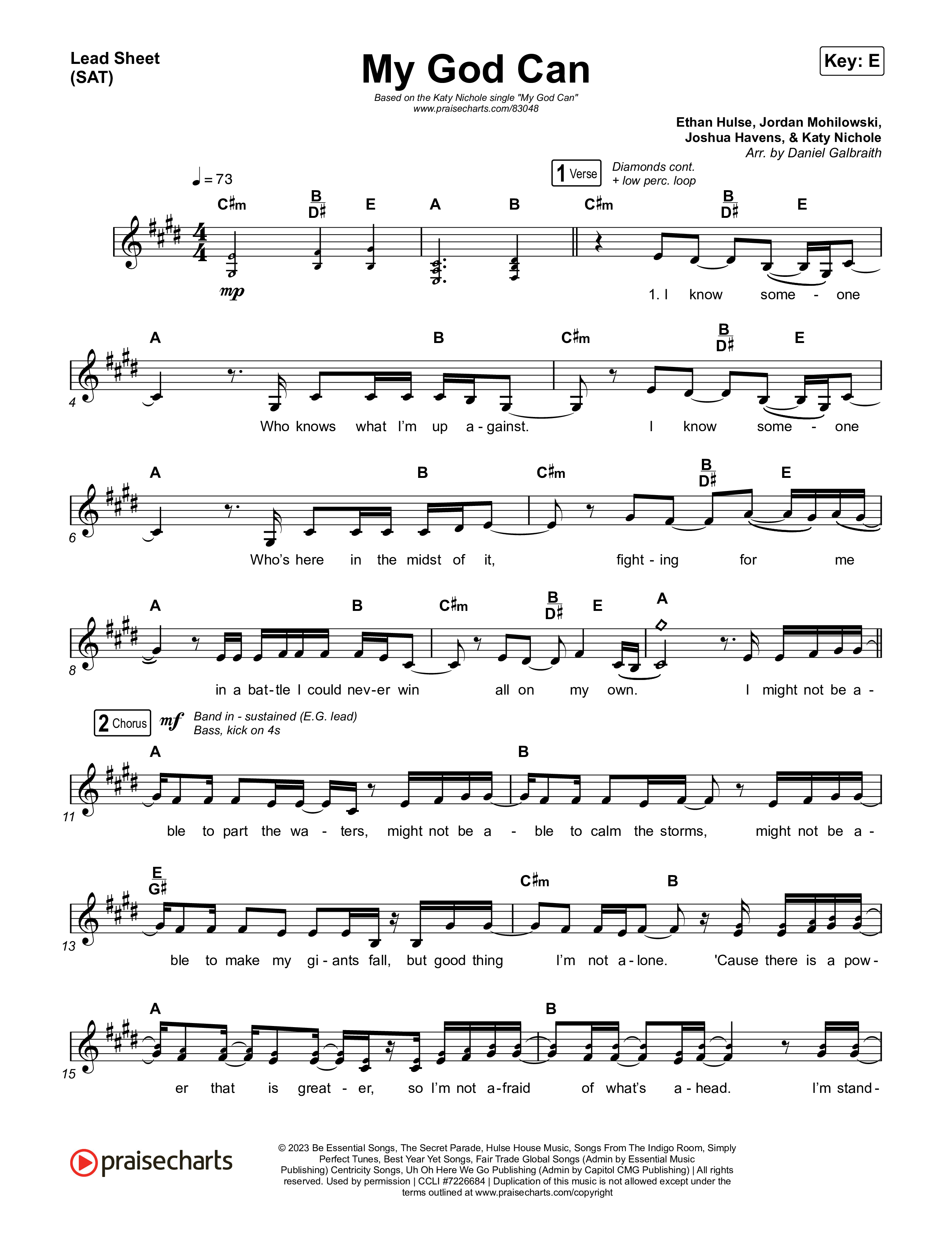 My God Can Lead Sheet (SAT) (Katy Nichole / Naomi Raine)