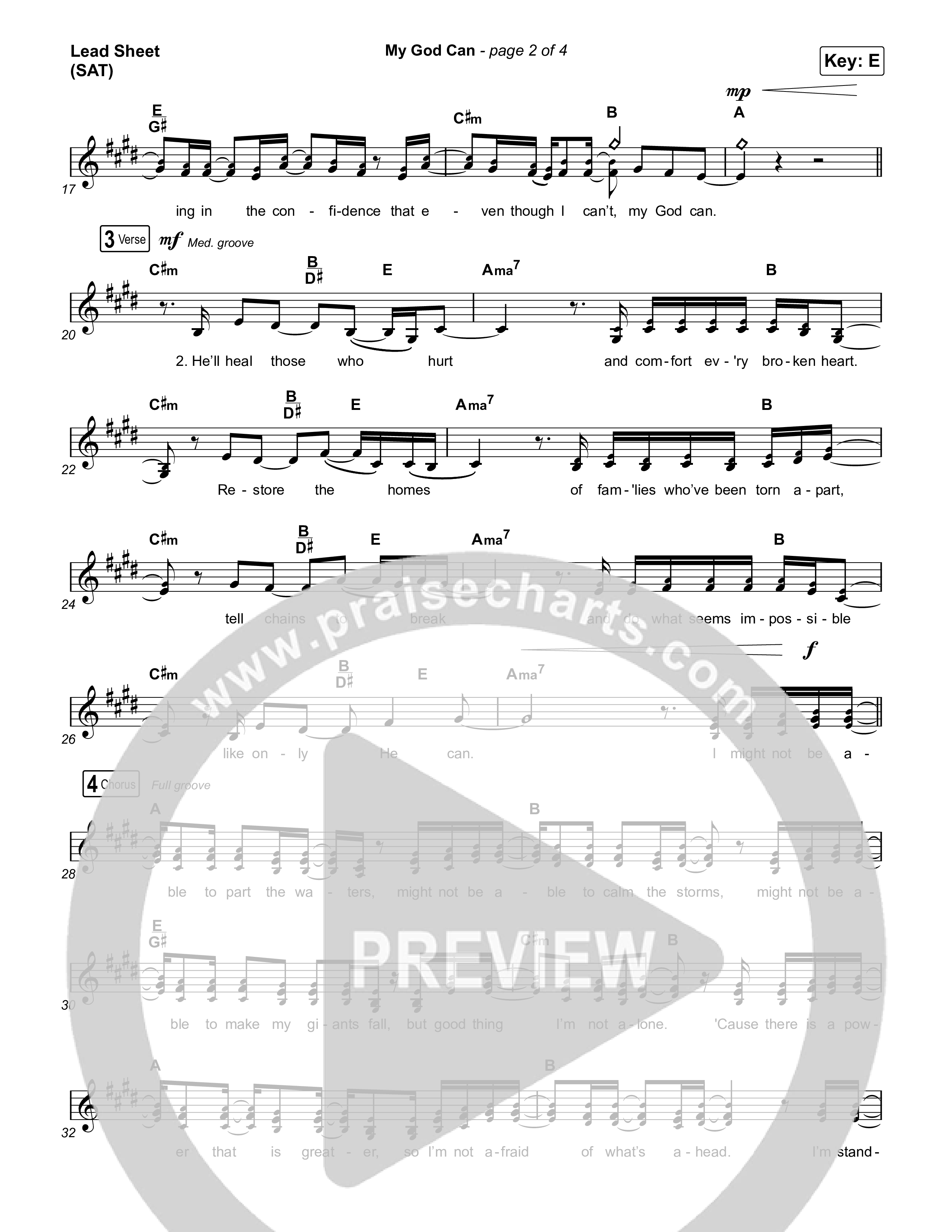 My God Can Lead Sheet (SAT) (Katy Nichole / Naomi Raine)