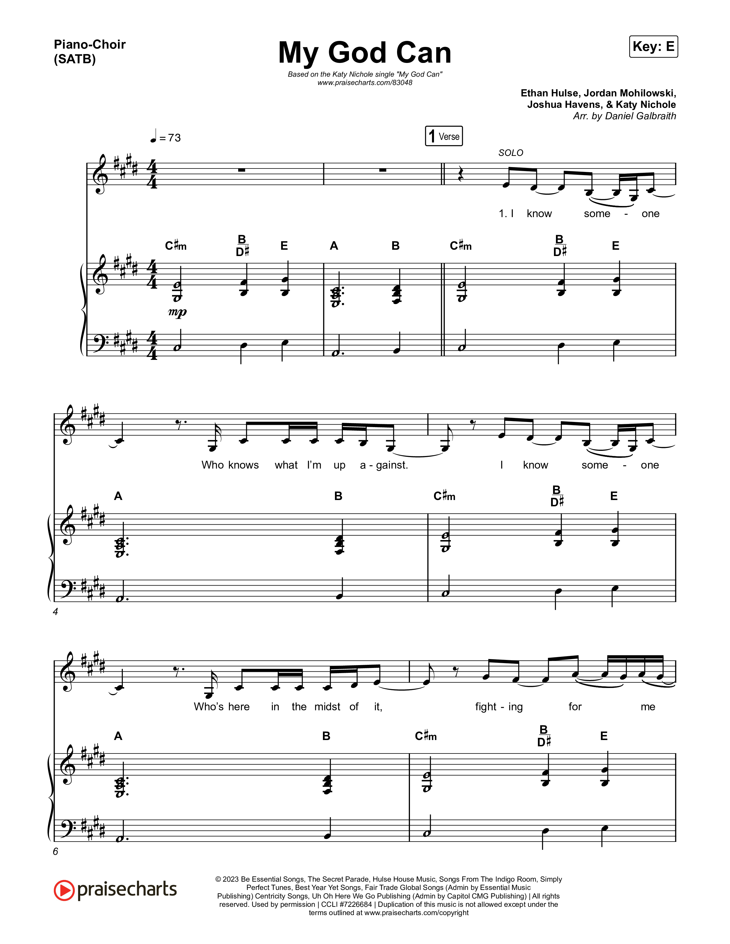 My God Can Piano/Vocal Pack (Katy Nichole / Naomi Raine)