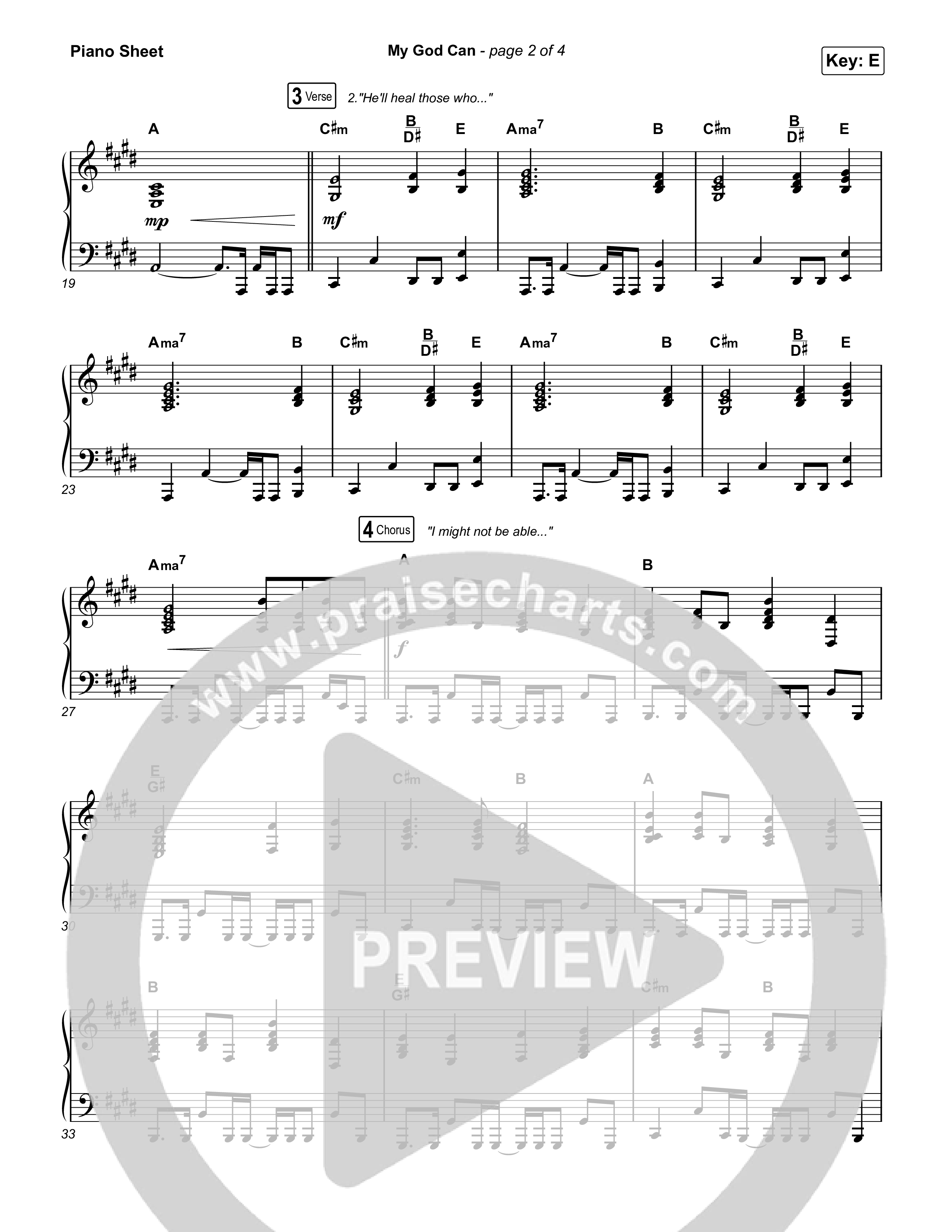 My God Can Piano Sheet (Katy Nichole / Naomi Raine)