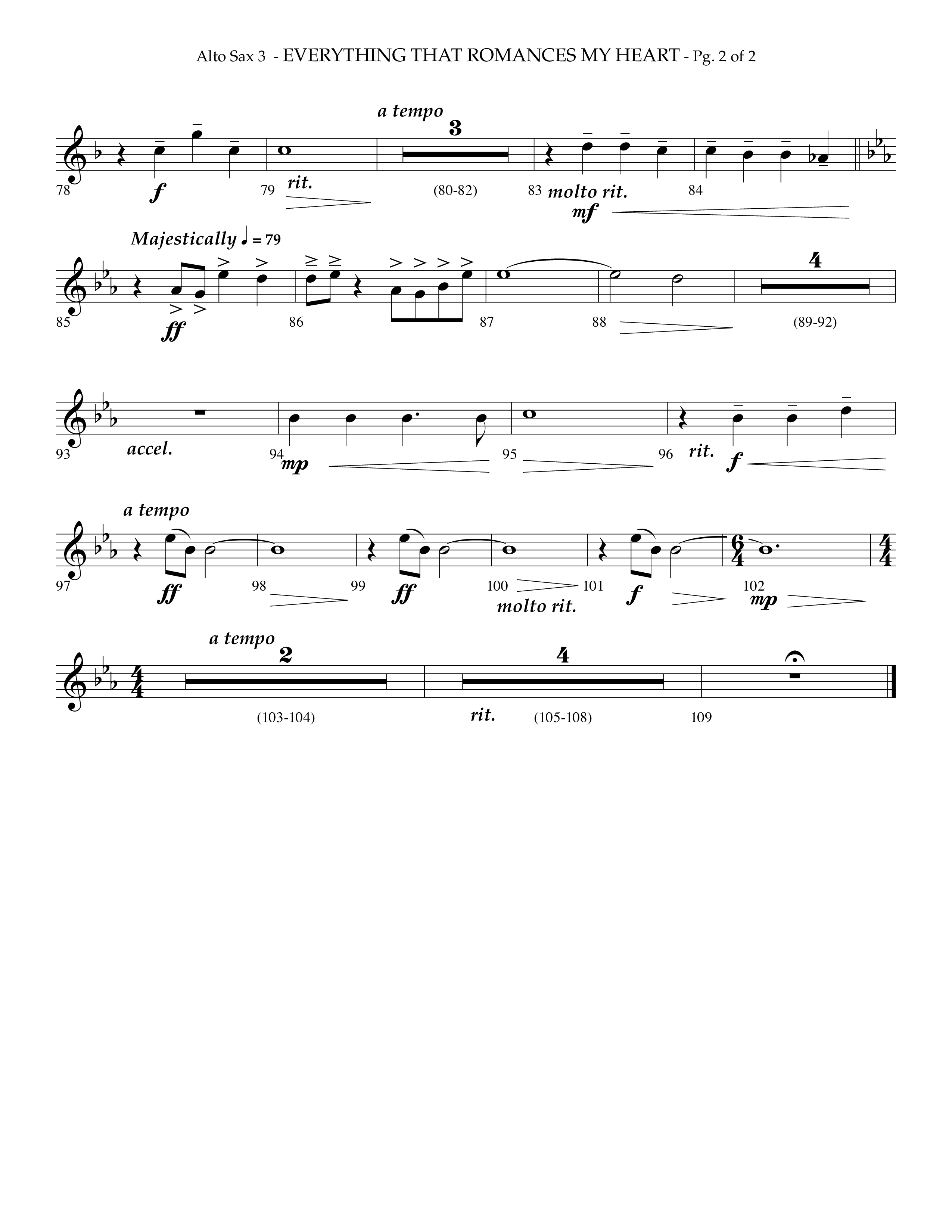 Everything That Romances My Heart (Choral Anthem SATB) Alto Sax (Lifeway Choral / Arr. Phillip Keveren)