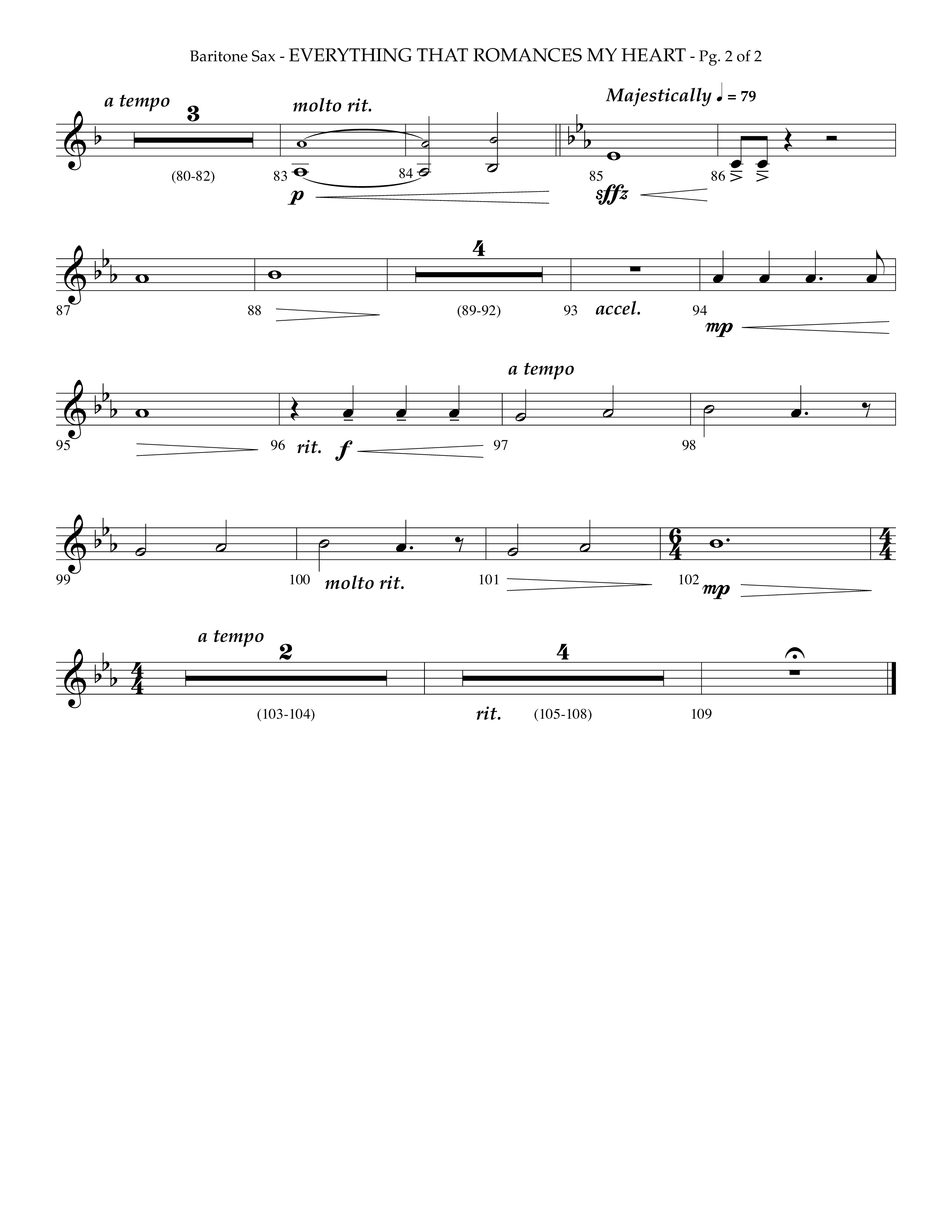 Everything That Romances My Heart (Choral Anthem SATB) Bari Sax (Lifeway Choral / Arr. Phillip Keveren)