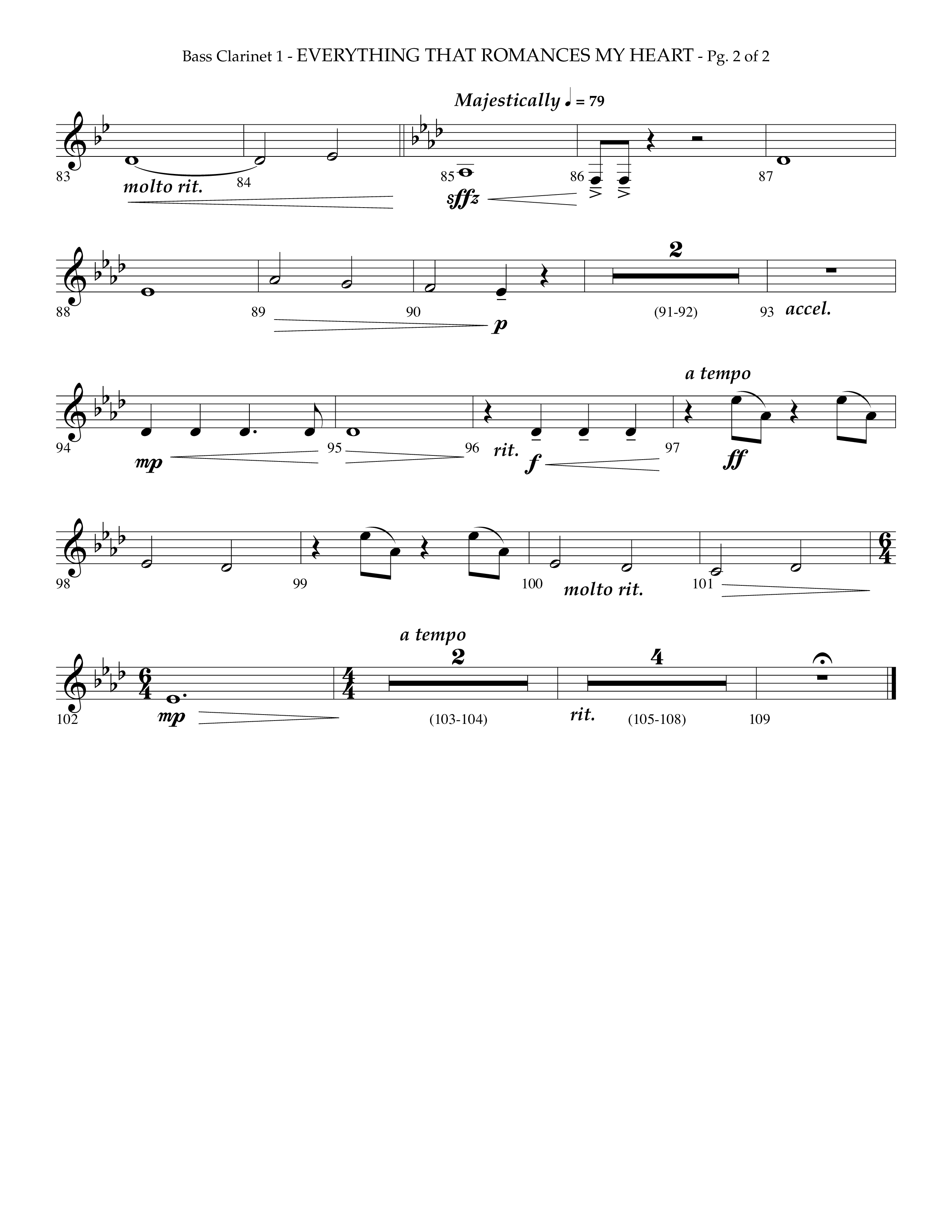 Everything That Romances My Heart (Choral Anthem SATB) Bass Clarinet (Lifeway Choral / Arr. Phillip Keveren)